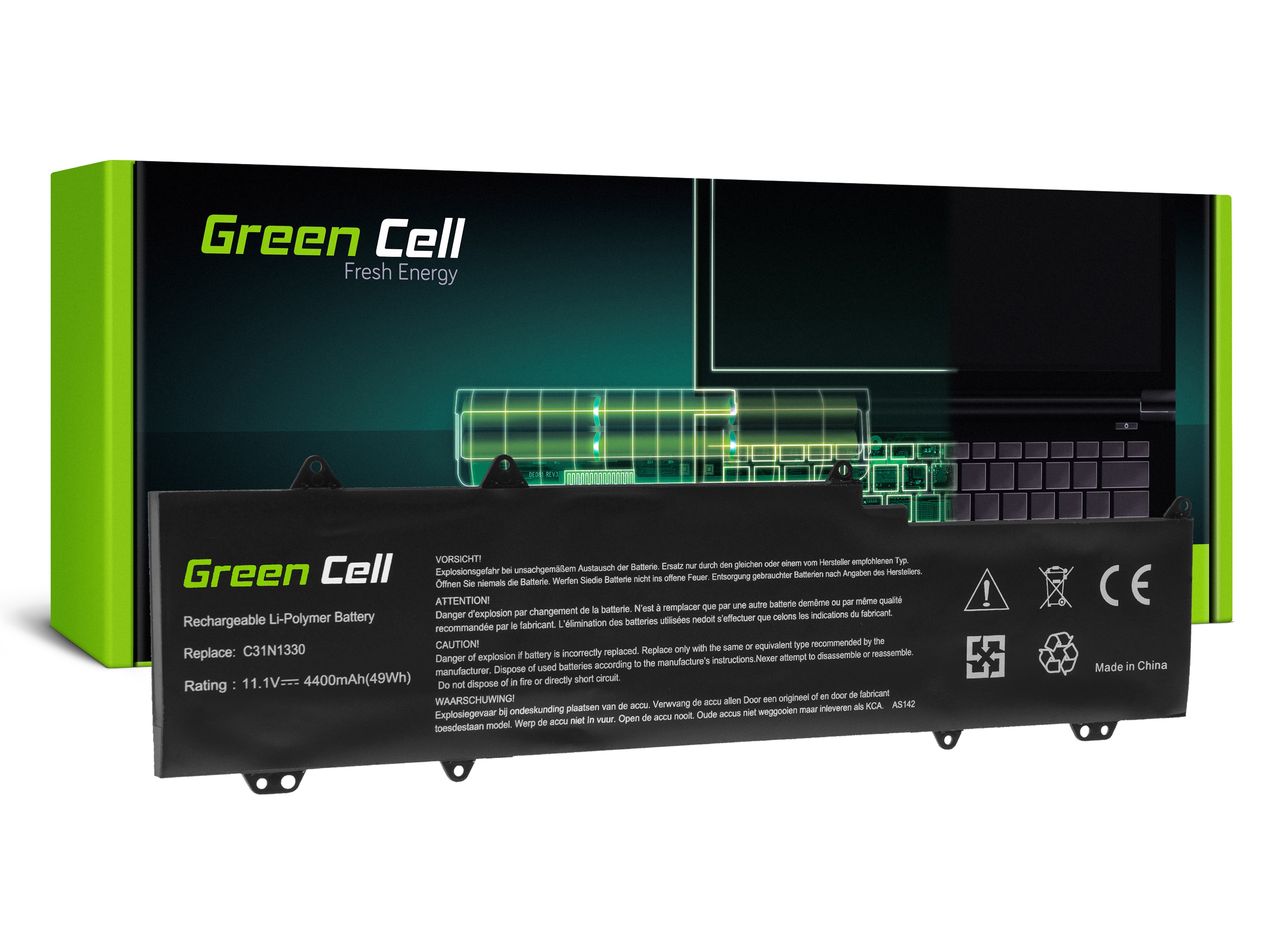 Green Cell Battery C31N1330 for Asus ZenBook UX32L UX32LA UX32LN