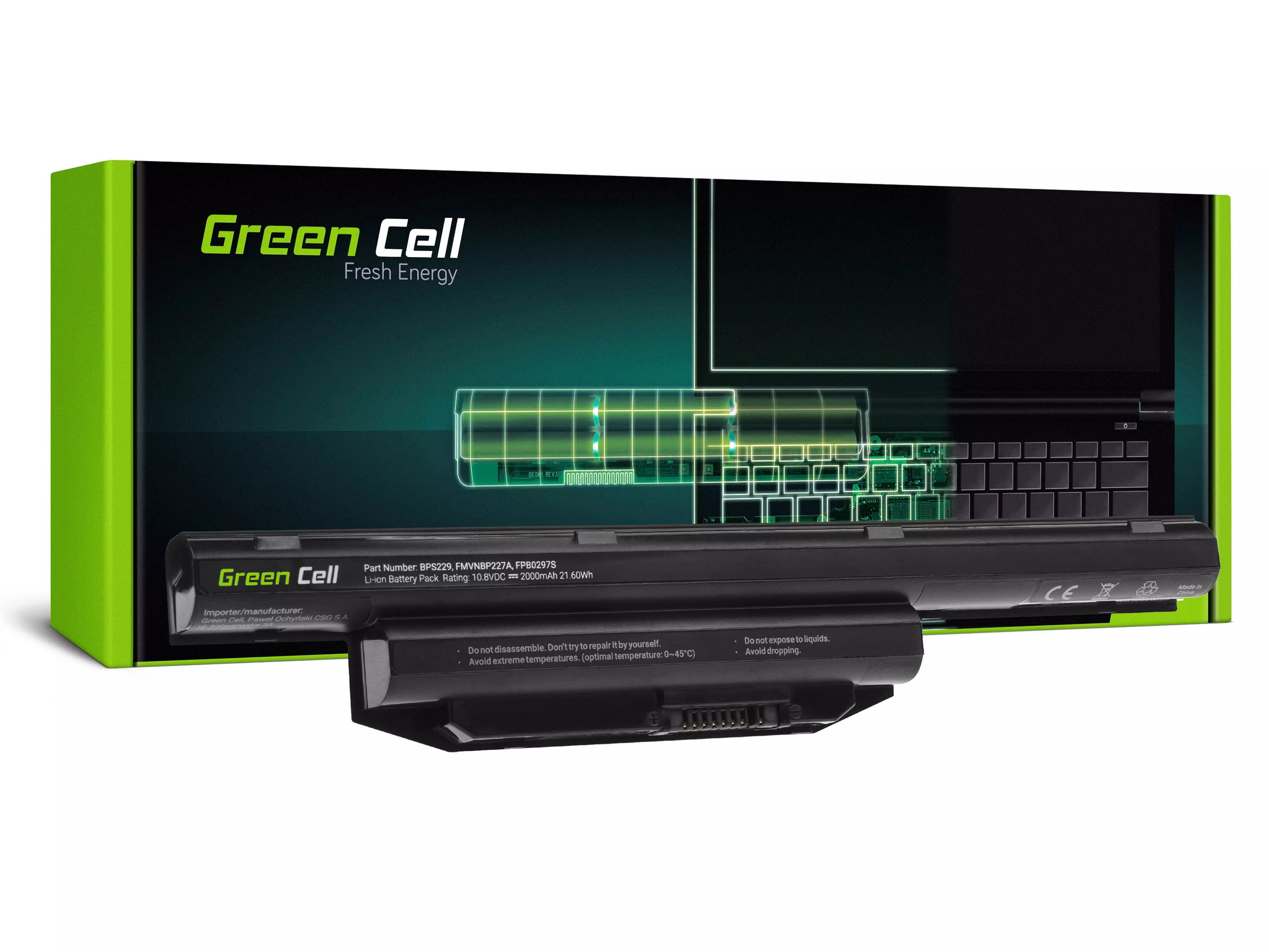 Green Cell Laptop akkumulátor Fujitsu LifeBook A514 A544 A555 AH544 AH564 E547 E554 E733 E734 E743 E744 E746 E753 E754 S904
