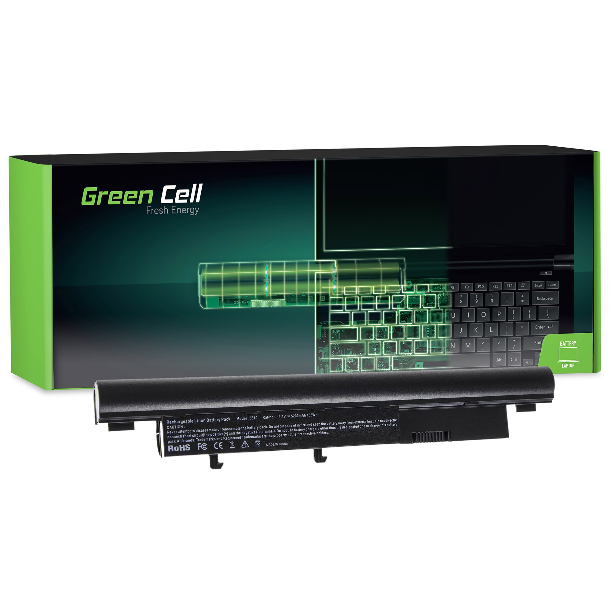Green Cell Battery for Acer Aspire 3750 5410 5534 5538 5810 / 11,1V 4400mAh