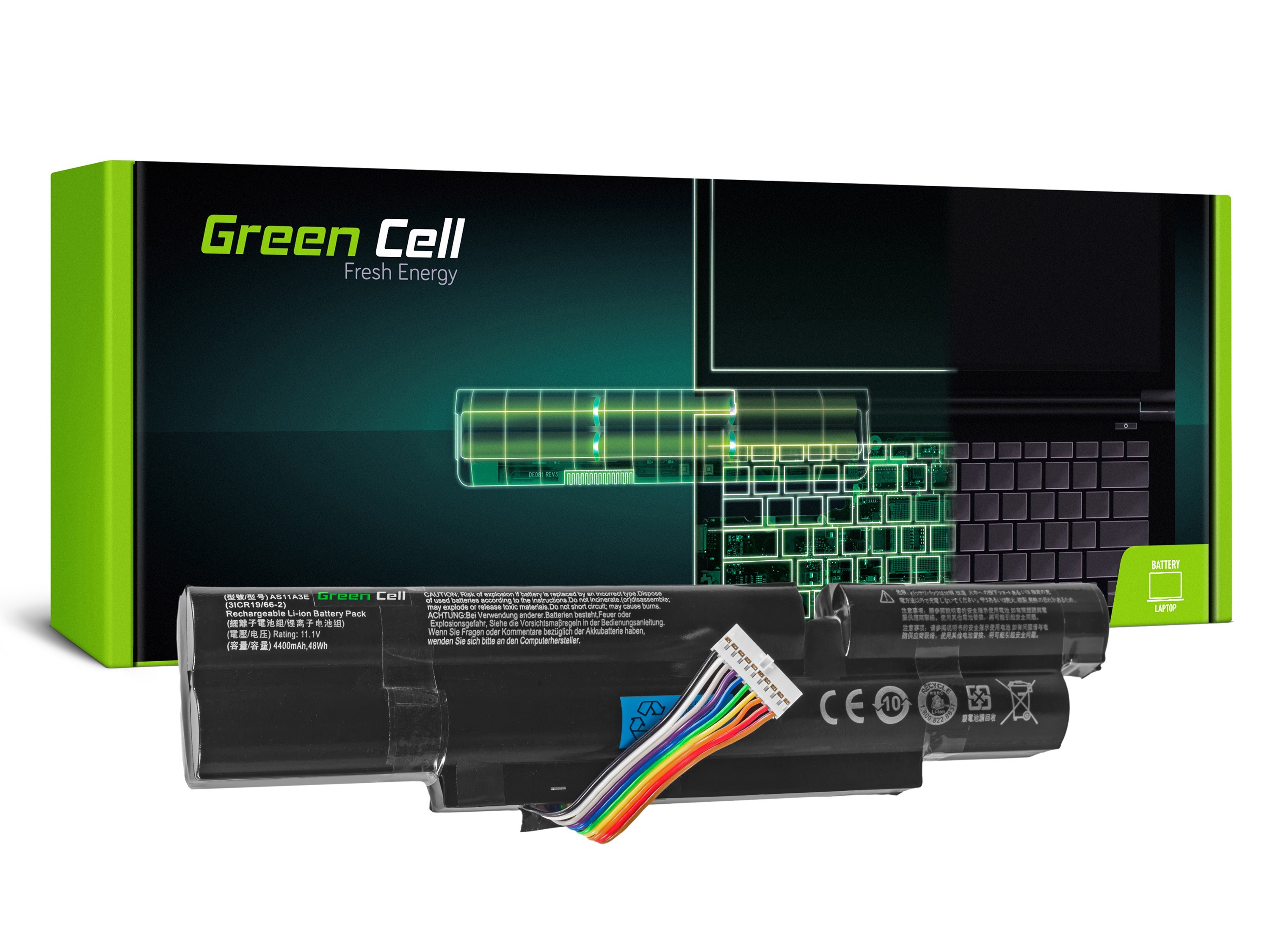 Green Cell Battery for Acer Aspire 3830T 4830T 4830TG 5830 5830T 5830TG / 11,1V 4400mAh