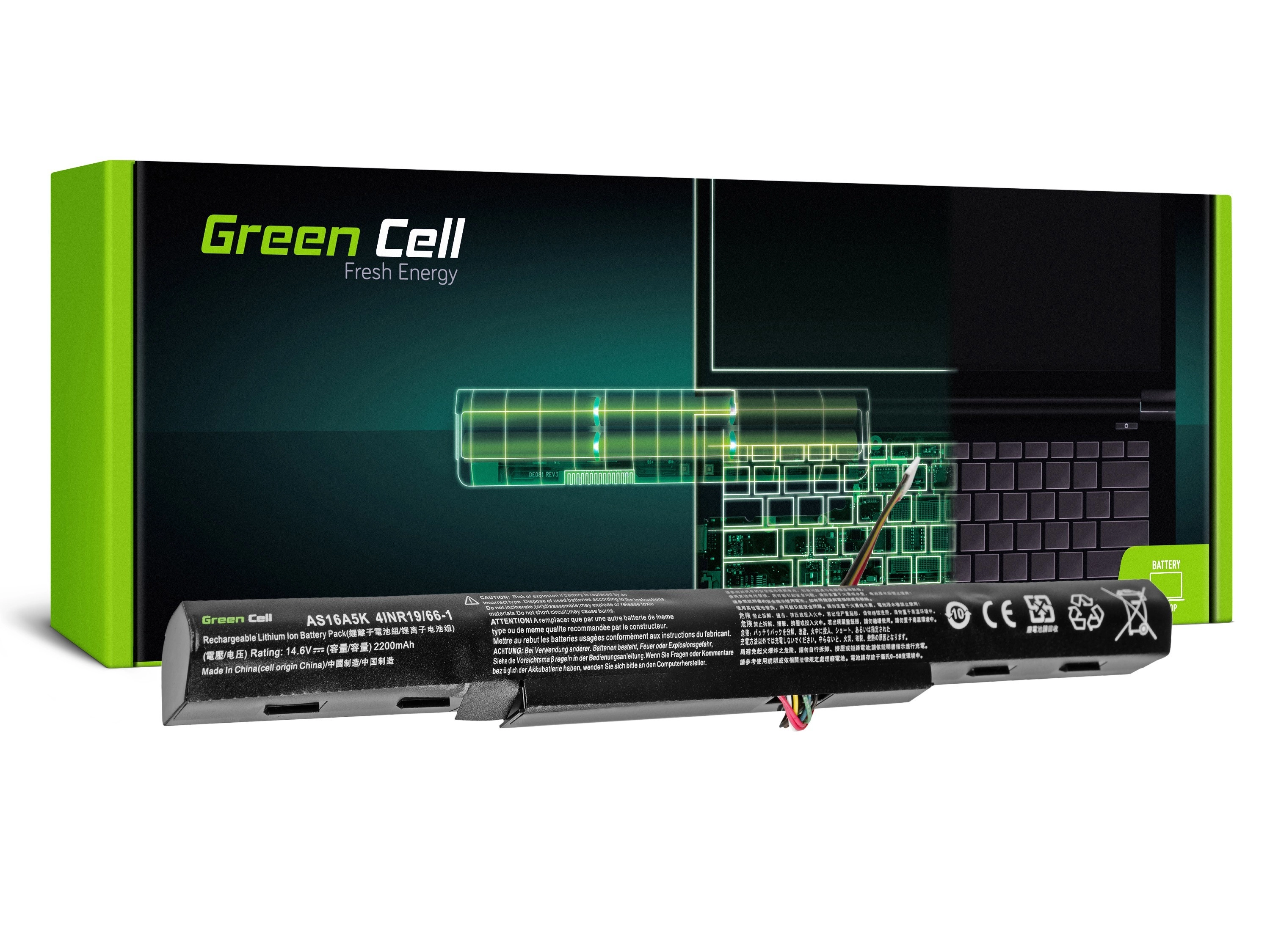 Green Cell Laptop akkumulátor Acer Aspire E 15 E15 E5-575 E5-575G E 17 E17 E5-774 E5-774G