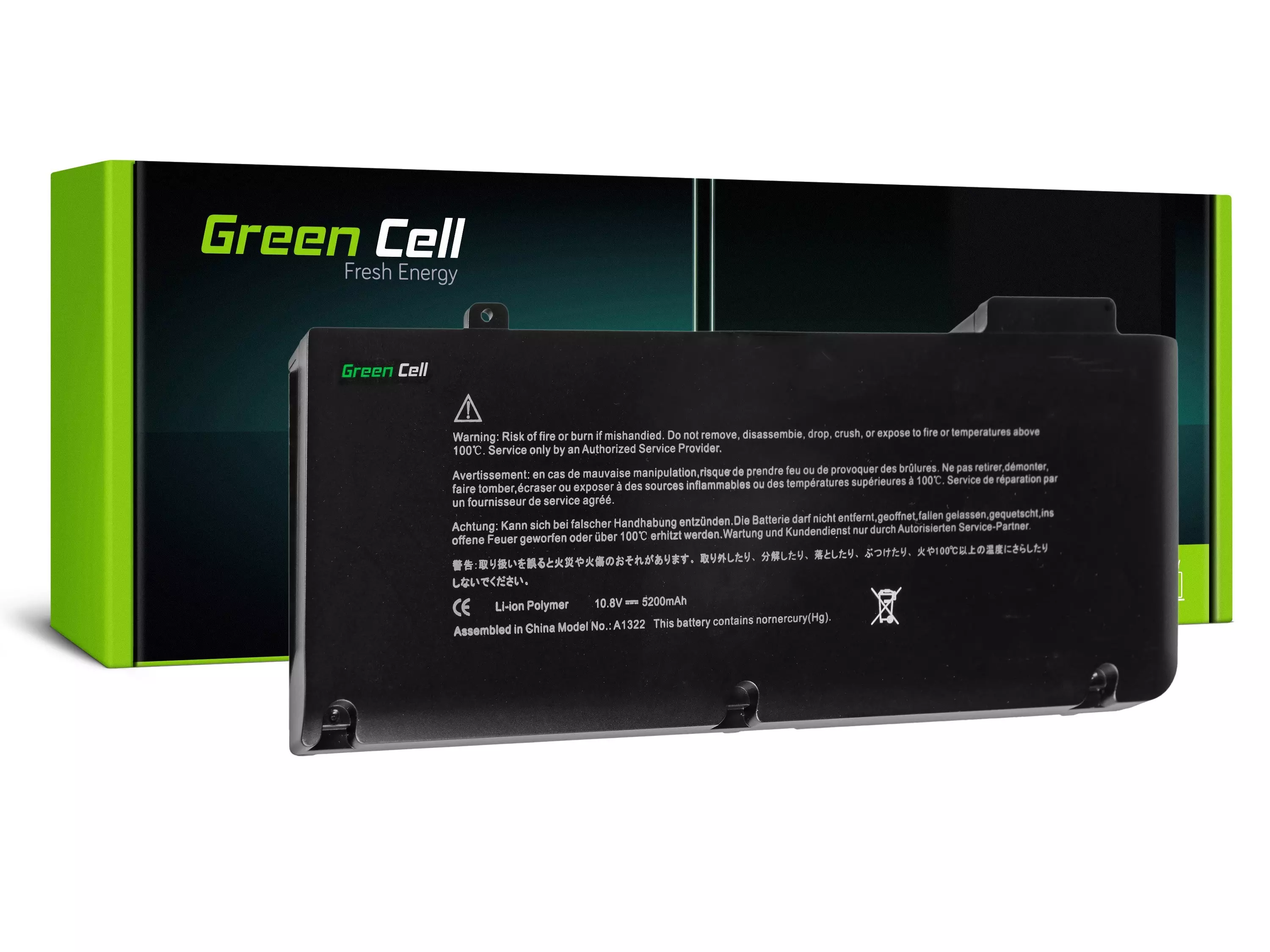 Green Cell Laptop akkumulátor A1322 Apple MacBook Pro 13 A1278 2009-2012