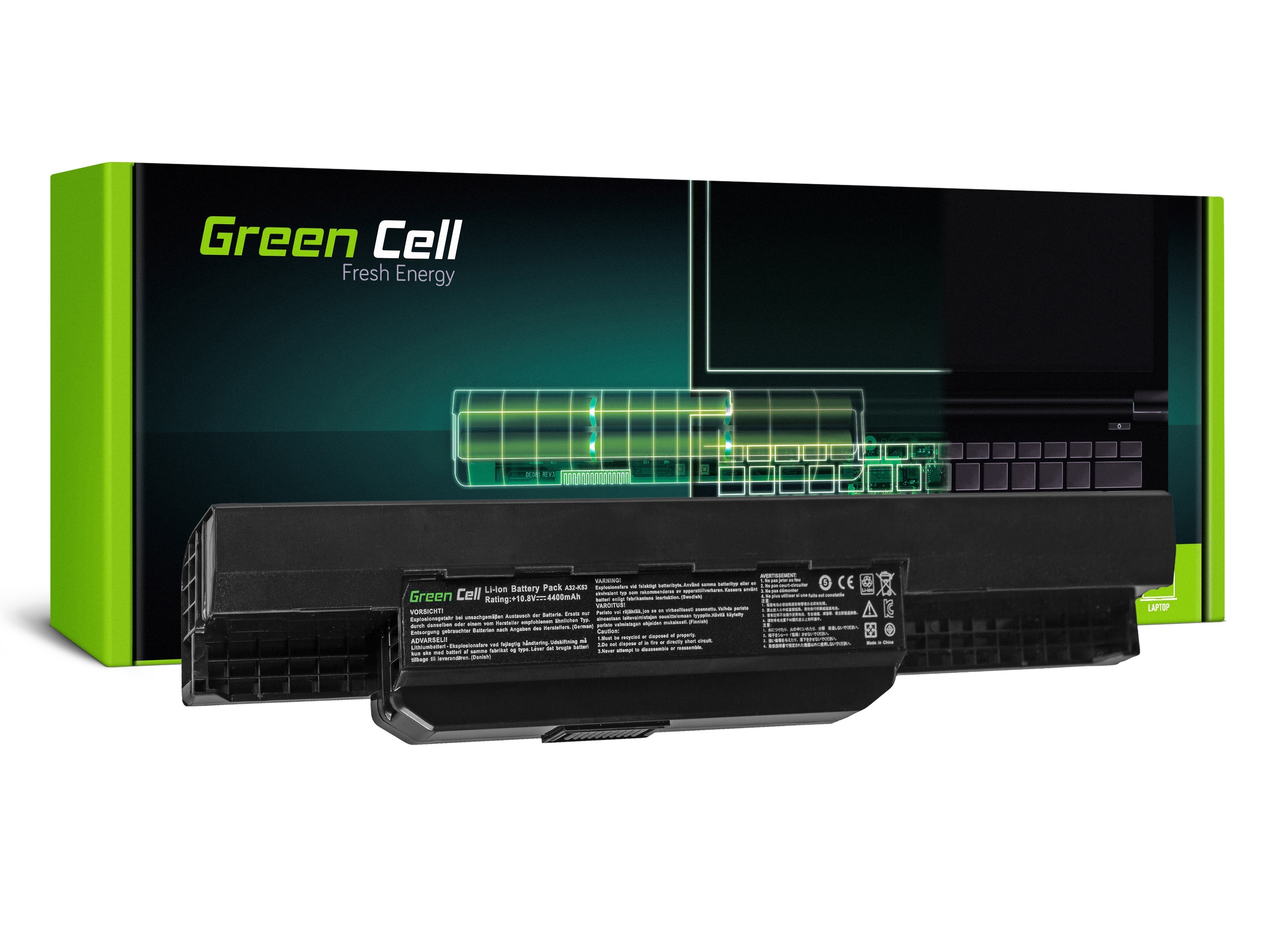 Green Cell Battery for Asus A31-K53 X53S X53T K53E / 11,1V 4400mAh