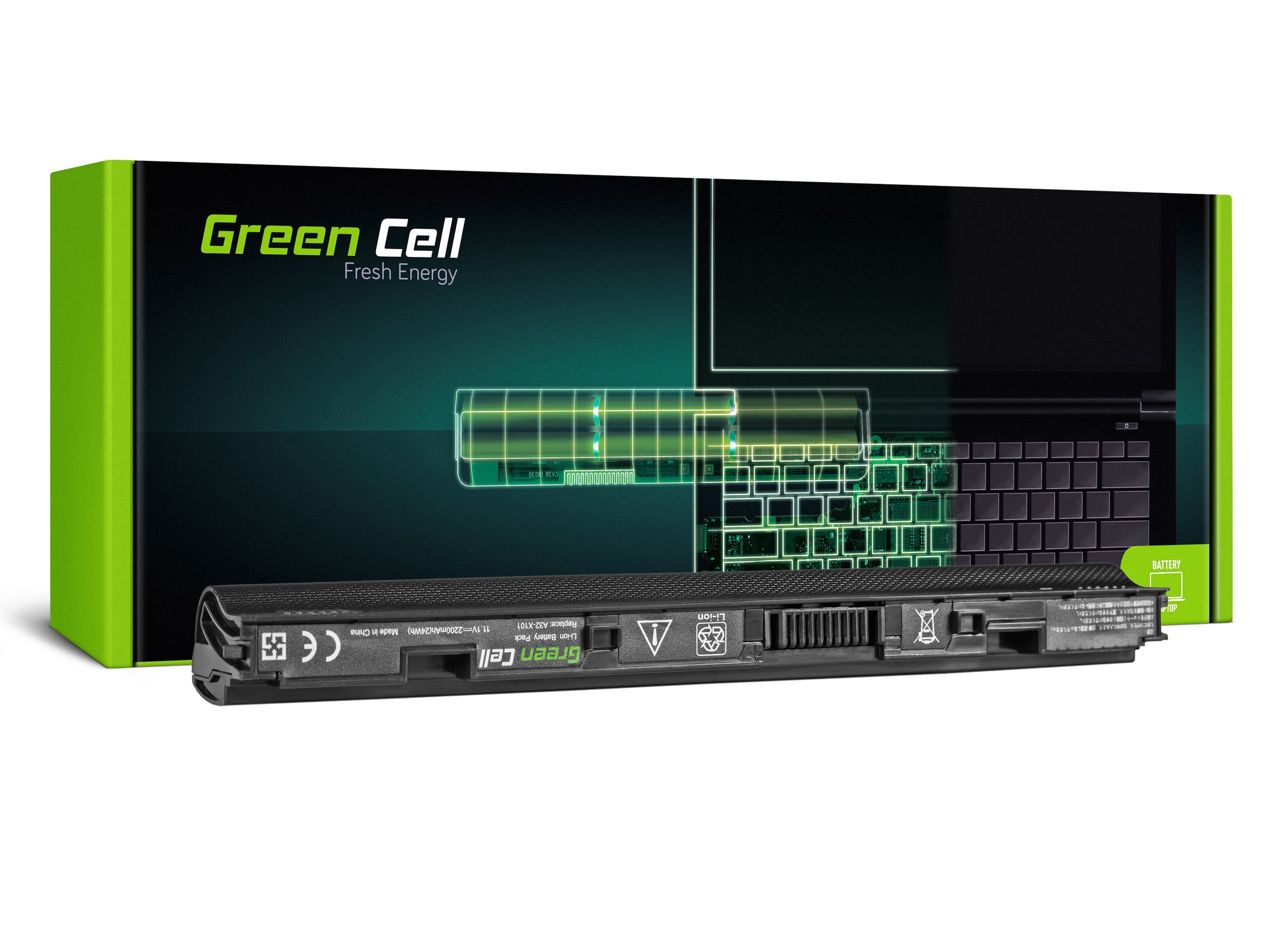 Green Cell Battery for Asus Eee-PC X101 X101H X101C X101X (black) / 11,1V 2200mAh