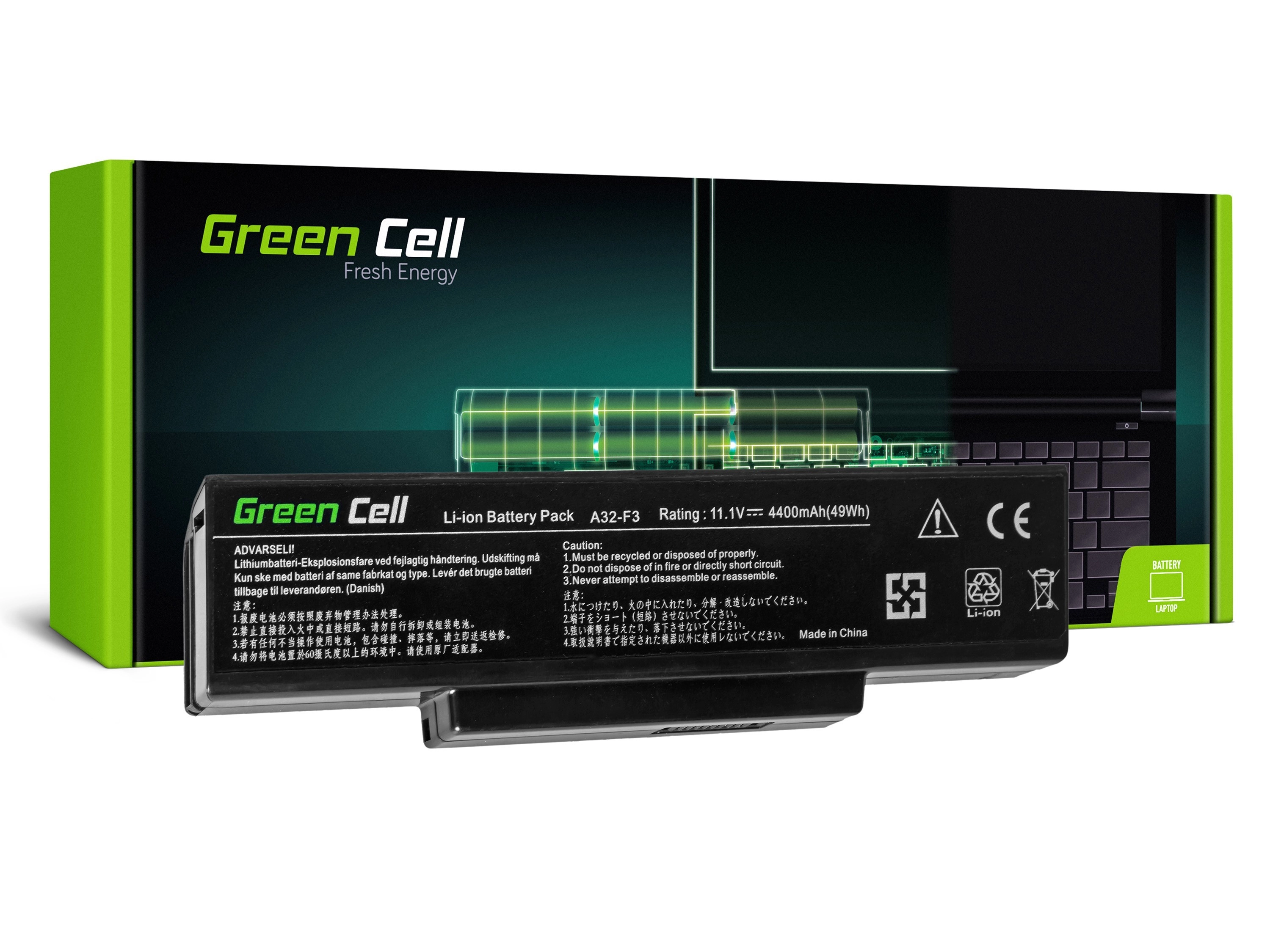 Green Cell Laptop akkumulátor Asus F2 F2J F3 F3S F3E F3F F3K F3SG F7 M51