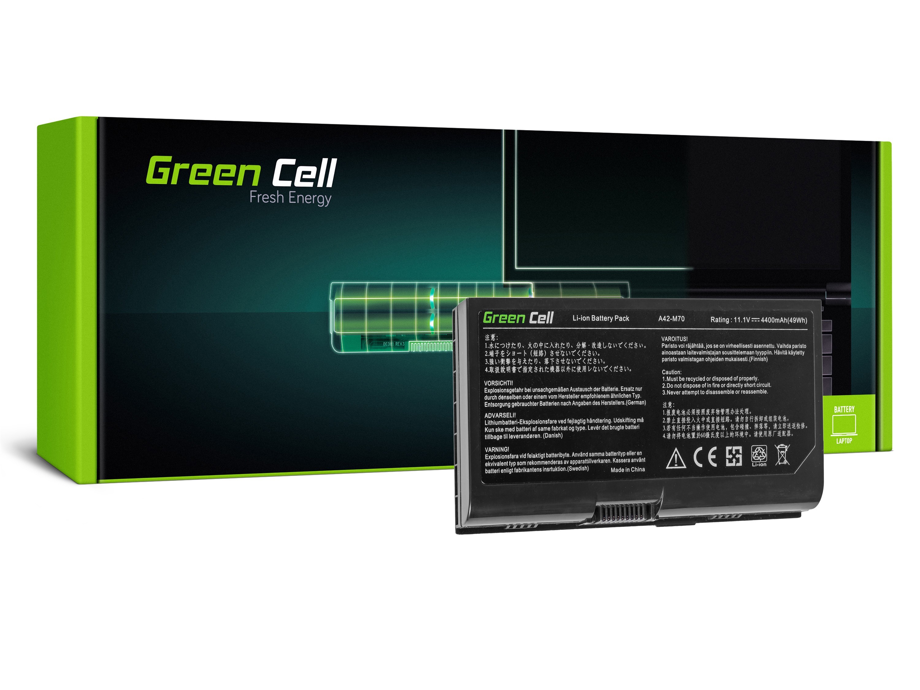 Green Cell Battery for Asus G71 G72 F70 M70 X71 / 11,1V 4400mAh
