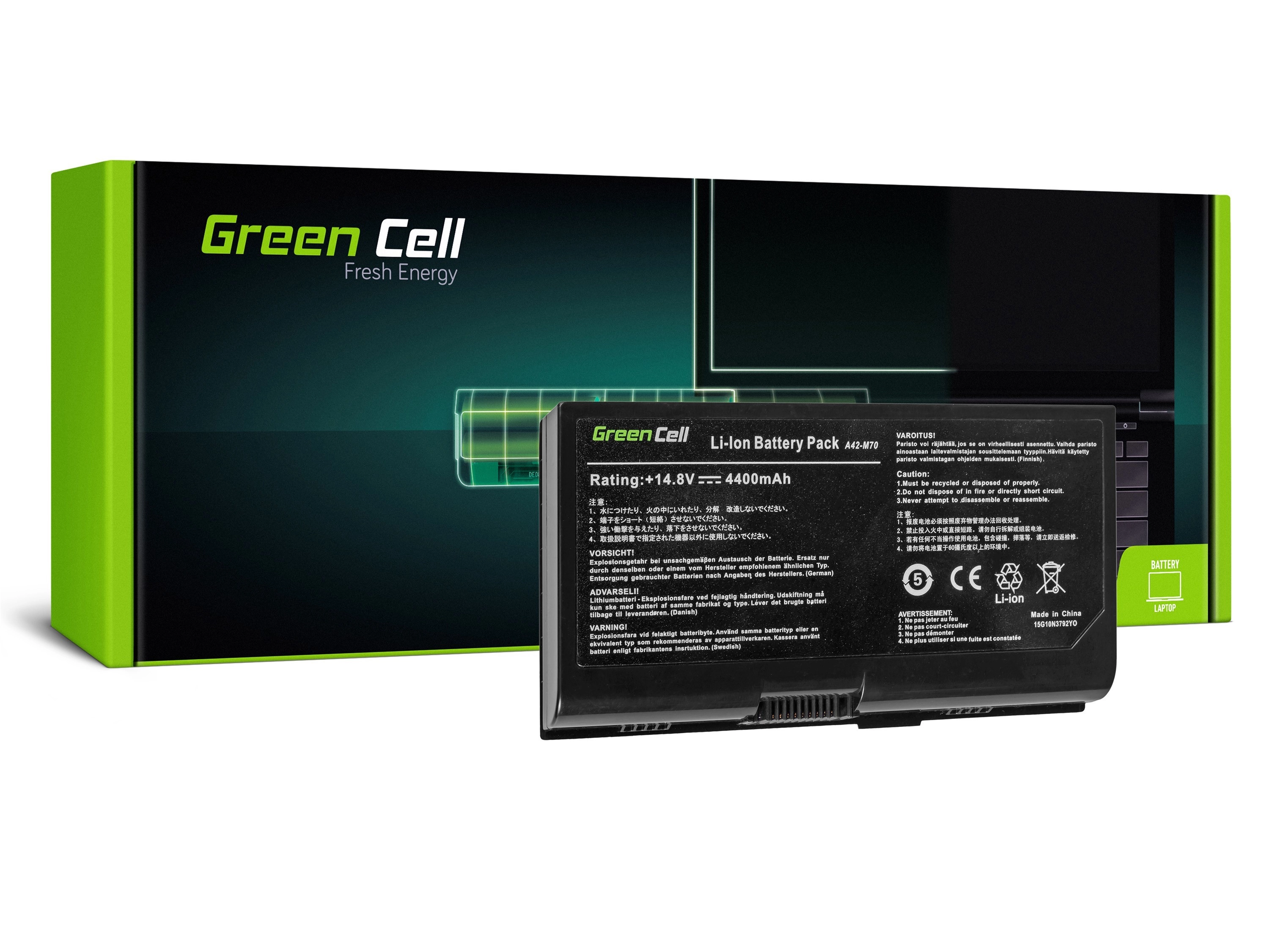 Green Cell Battery for Asus G71 G72 F70 M70 X71 / 14,4V 4400mAh