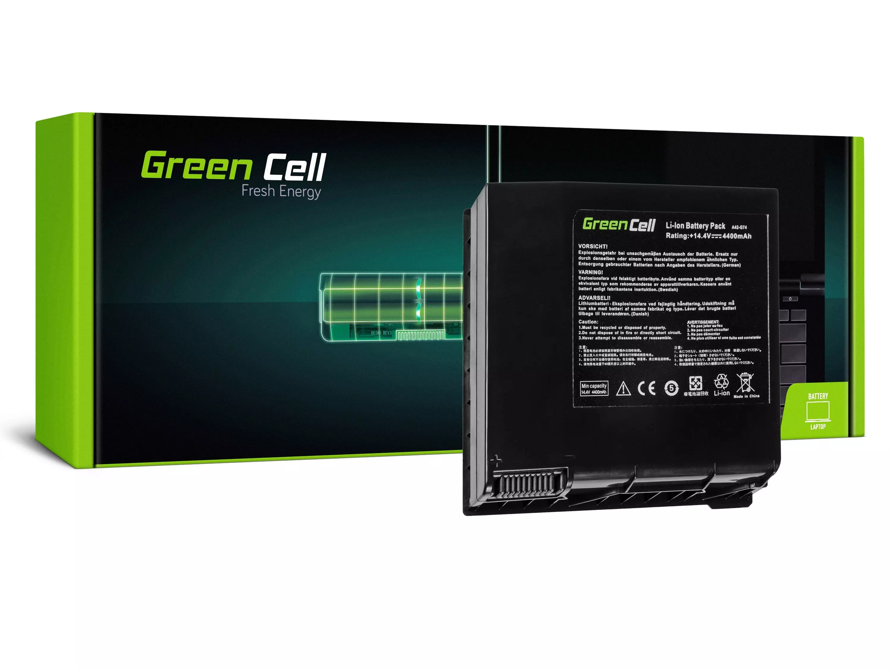 Green Cell Battery for Asus G74 G74S G74J / 14,4V 4400mAh