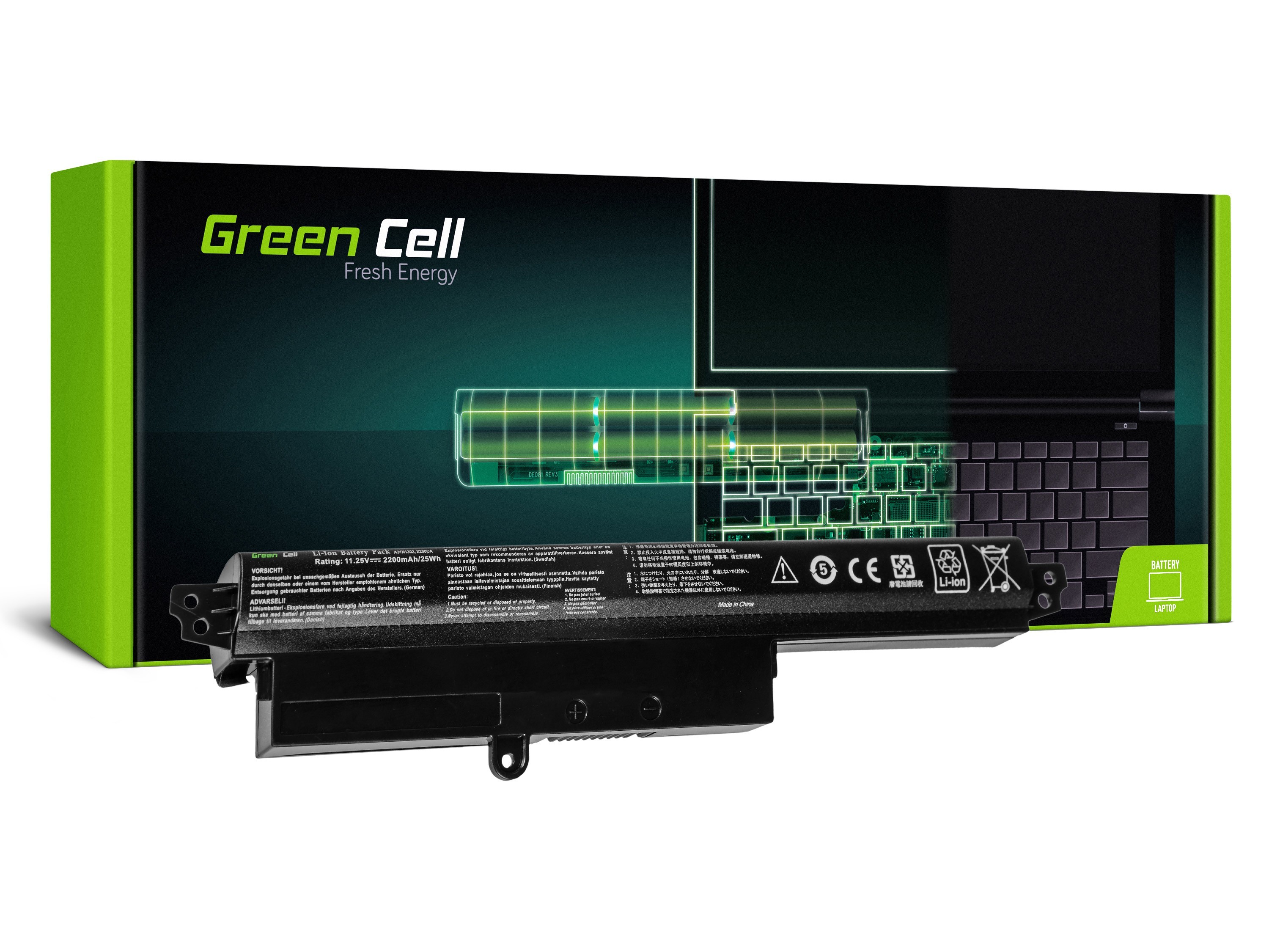 Green Cell Battery for Asus X200 X200C X200CA X200L X200LA / 11,25V 2200mAh