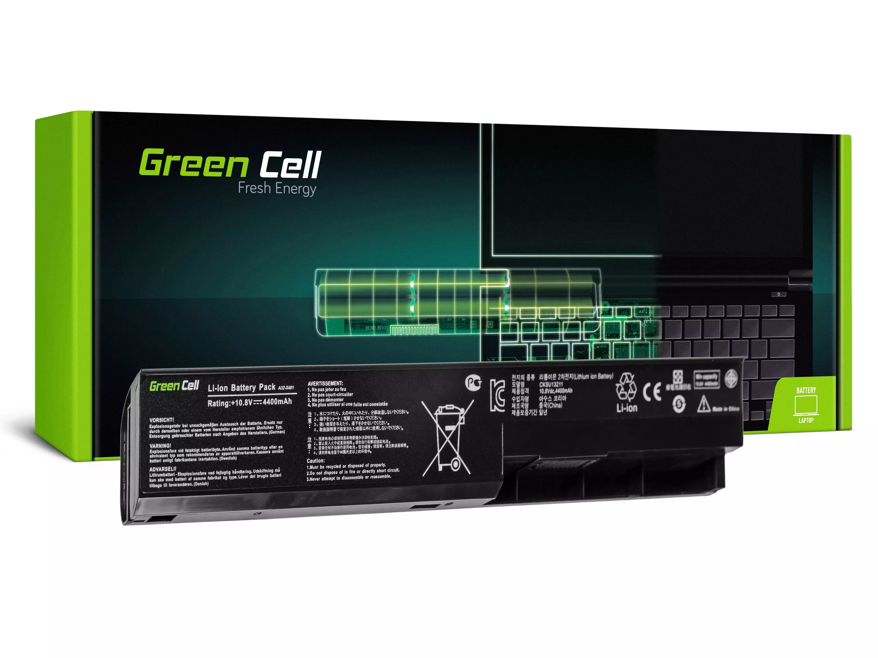 Green Cell Battery for Asus X301 X301A X401 X501 / 11,1V 4400mAh