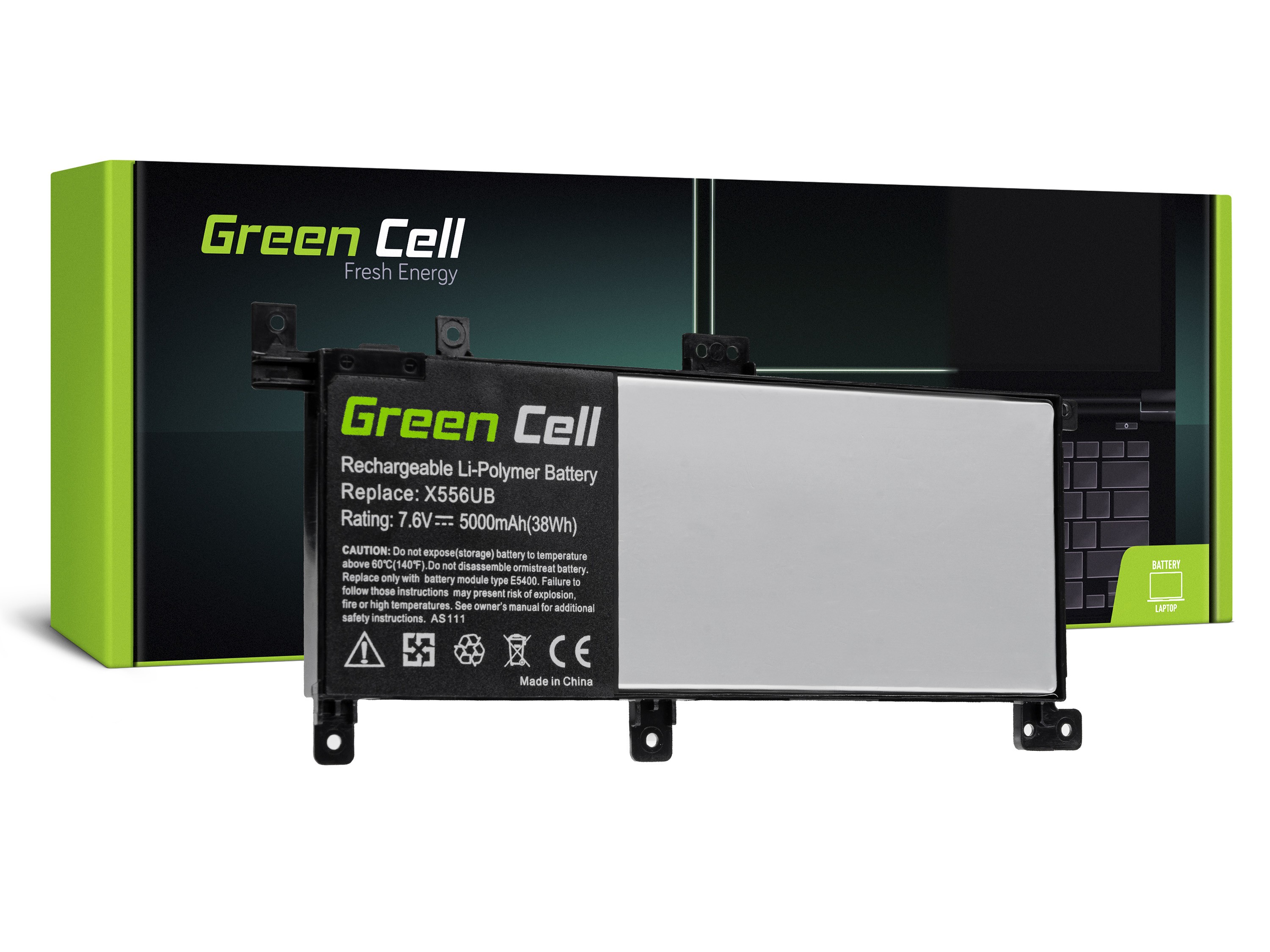 Green Cell Laptop akkumulátor C21N1509 Asus X556U X556UA X556UB X556UF X556UJ X556UQ X556UR X556UV