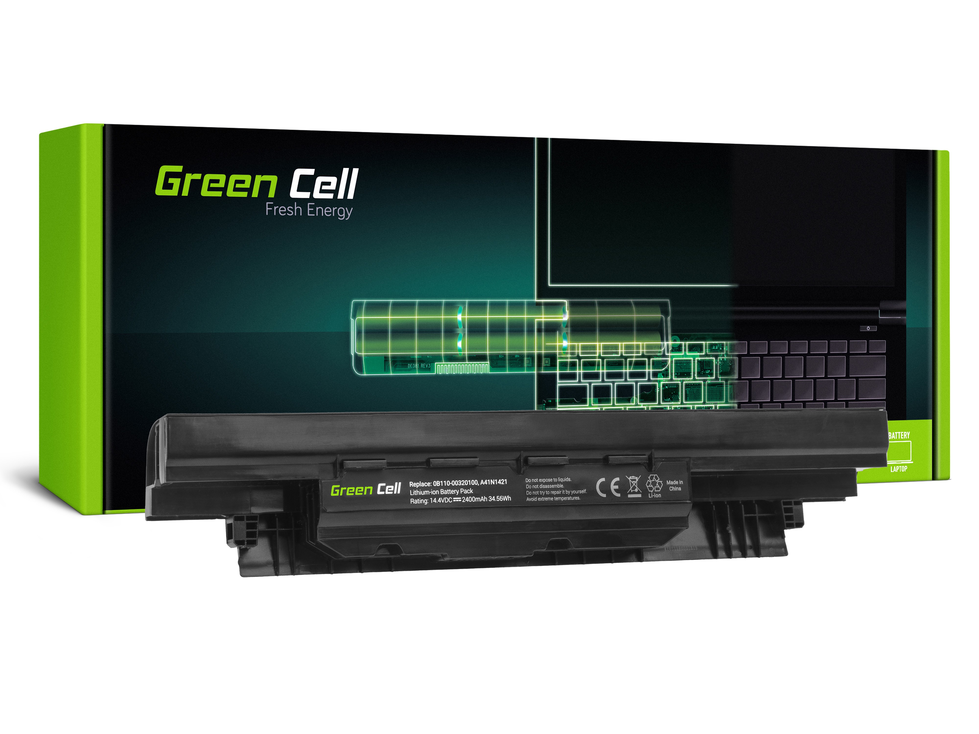 Green Cell Battery for AsusPRO P2420 P2420L P2440U P2520 P2520L P25 / 14,4V 2400mAh
