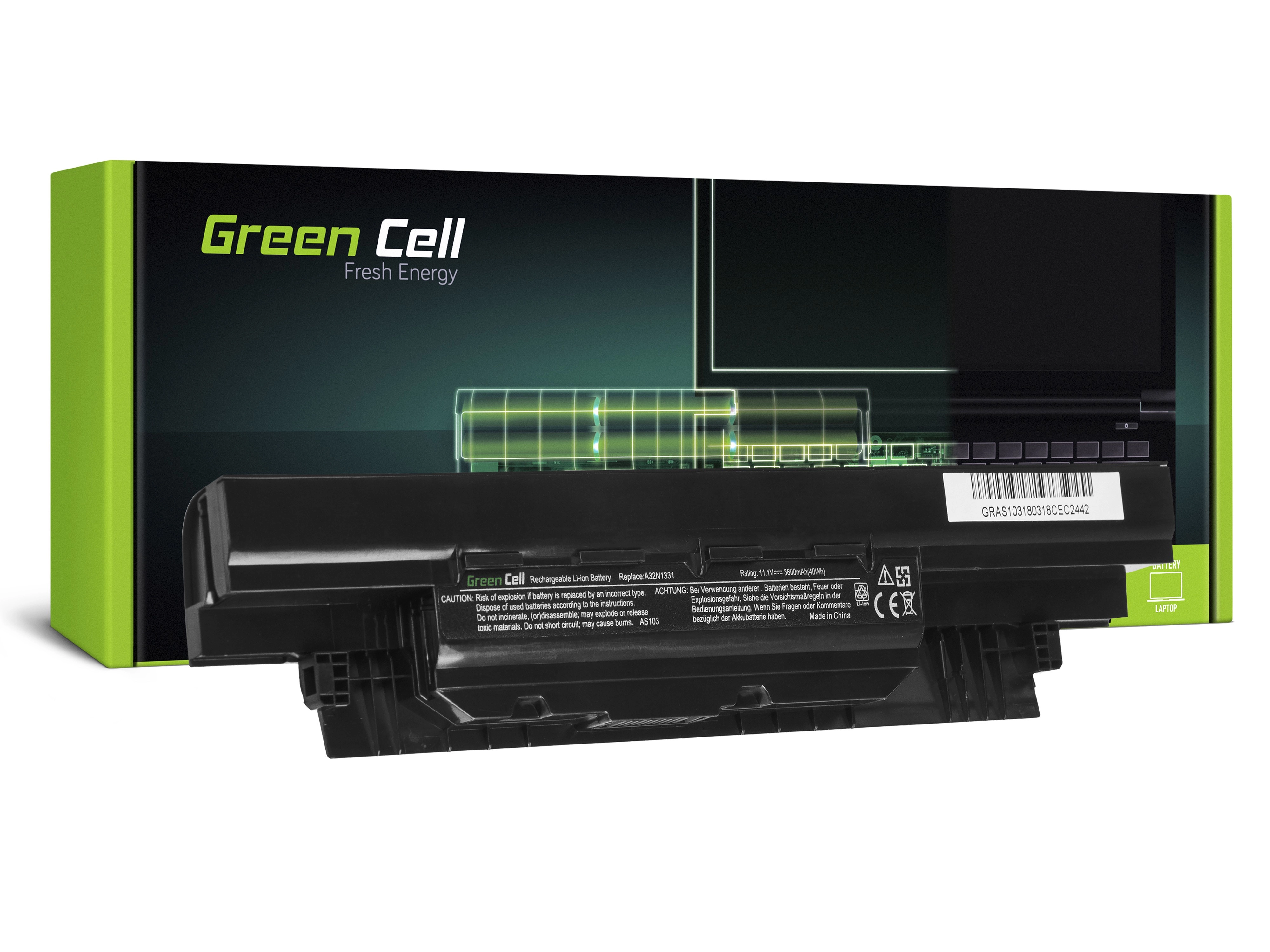 Green Cell Battery for AsusPRO PU551  A32N1331 / 11,1V 3600mAh