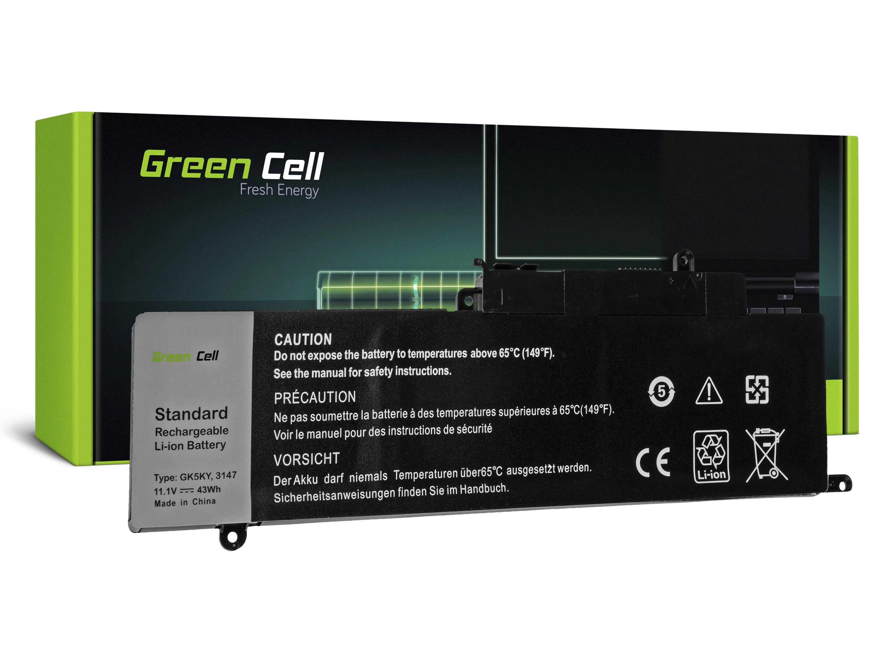 Green Cell Battery for Dell Inspiron 11 3147 3148 3152 3153 13 7347 7348 7352 / 11,1V 3500mAh