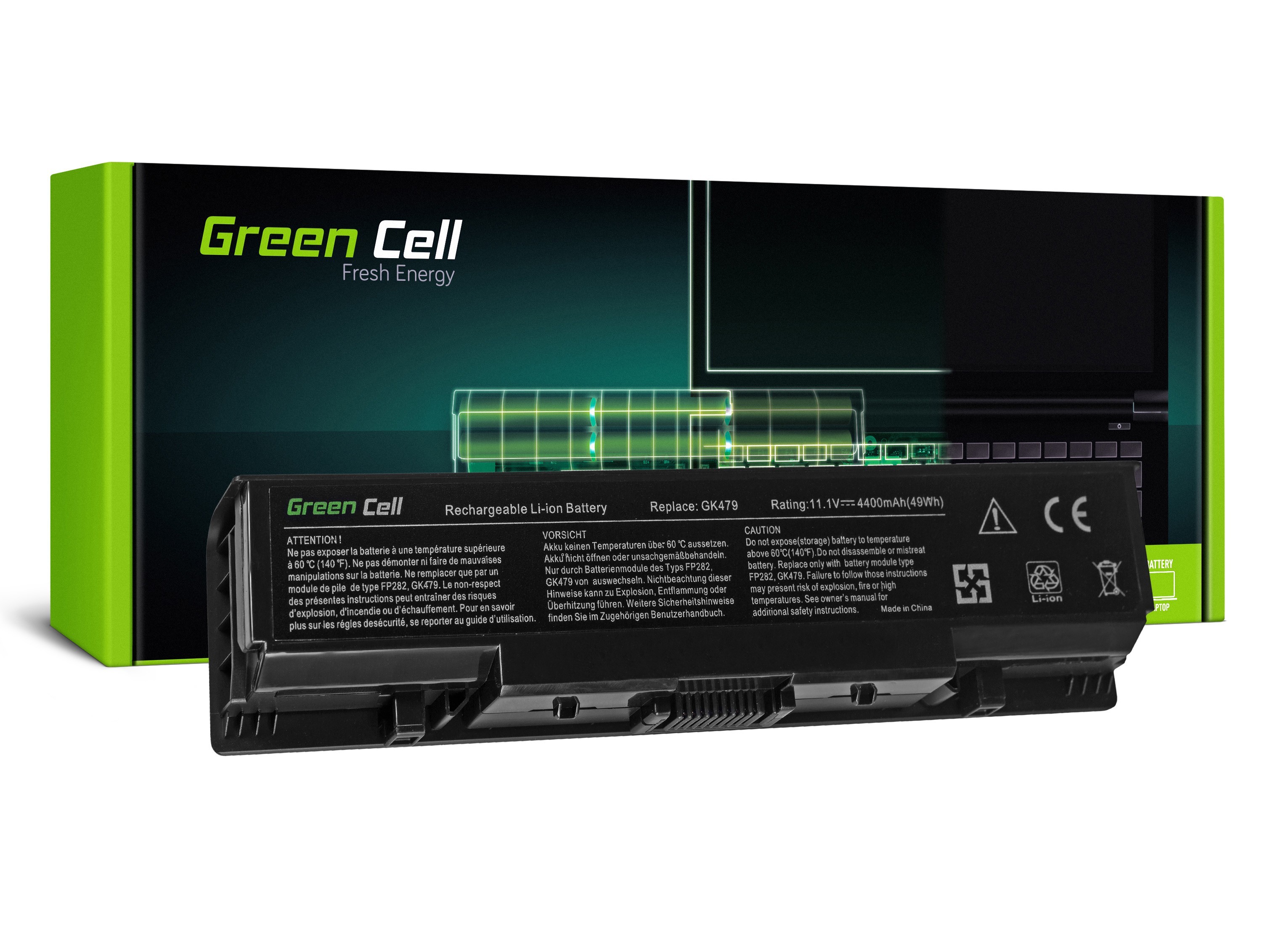 Green Cell Battery for Dell Inspiron 1500 1520 1521 1720 Vostro 1500 1521 1700L / 11,1V 4400mAh