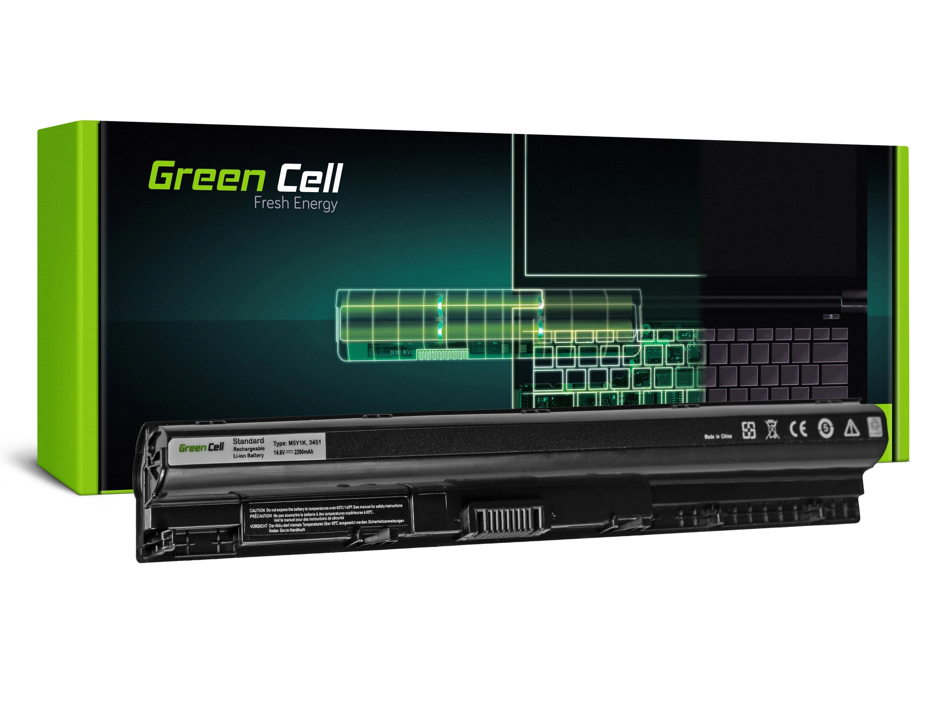 Green Cell Battery for Dell Inspiron 3451 3555 3558 5551 5552 5555 / 14,4V 2200mAh