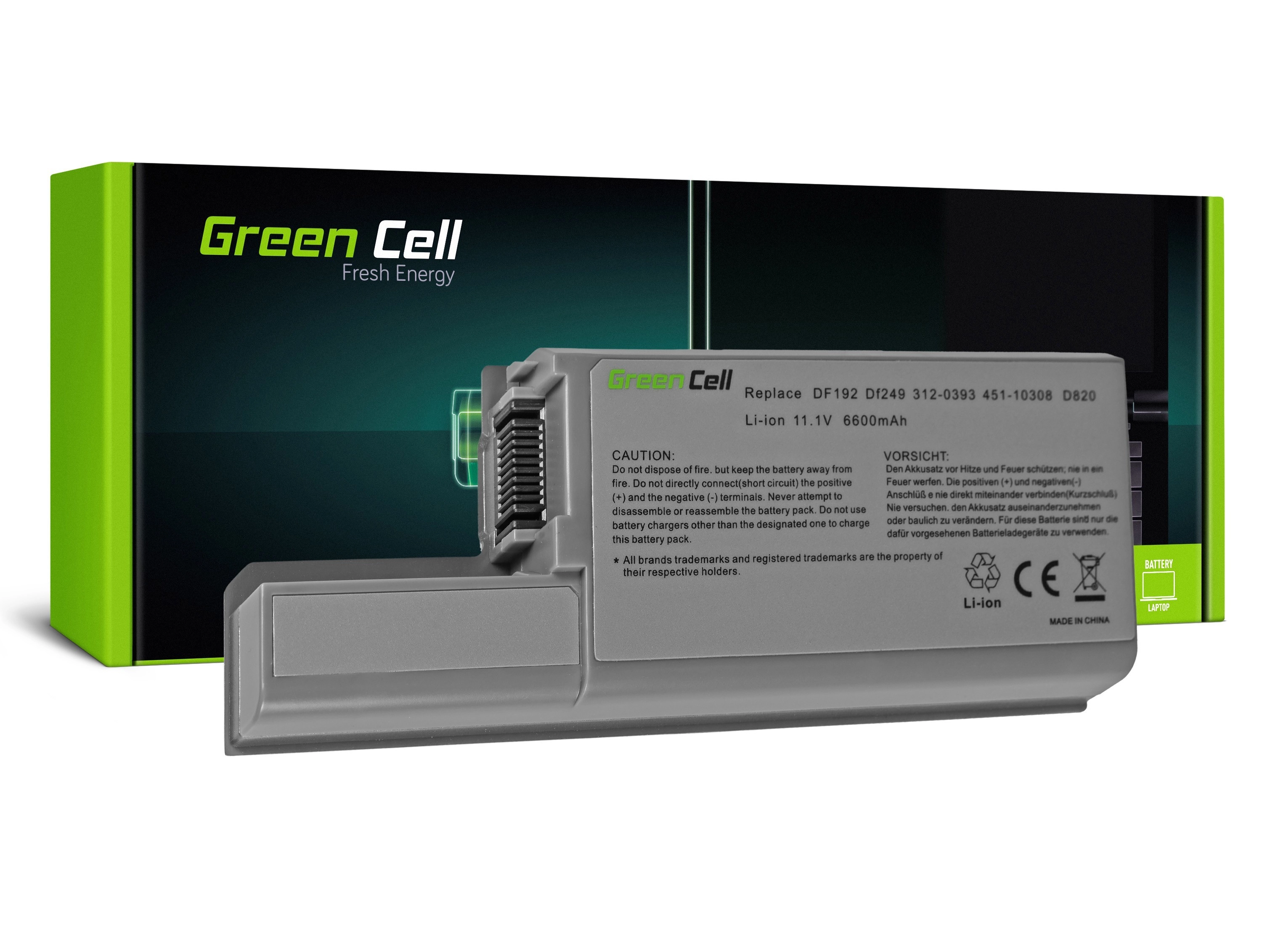 Green Cell Battery for Dell Latitude D531 D531N D820 D830 PP04X / 11,1V 6600mAh