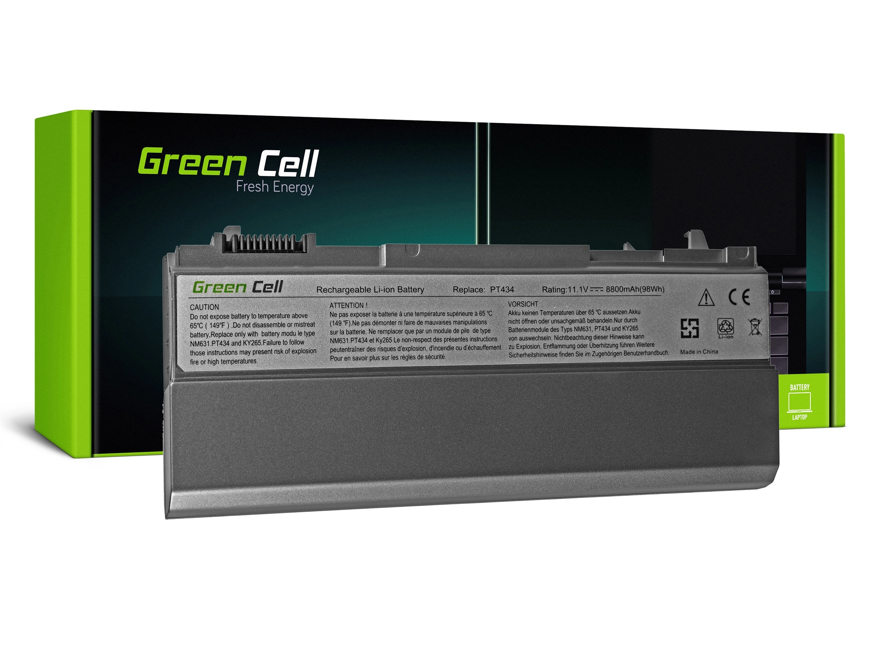 Green Cell Battery for Dell Latitude E6400 E6410 E6500 E6510 (rear) / 11,1V 8800mAh