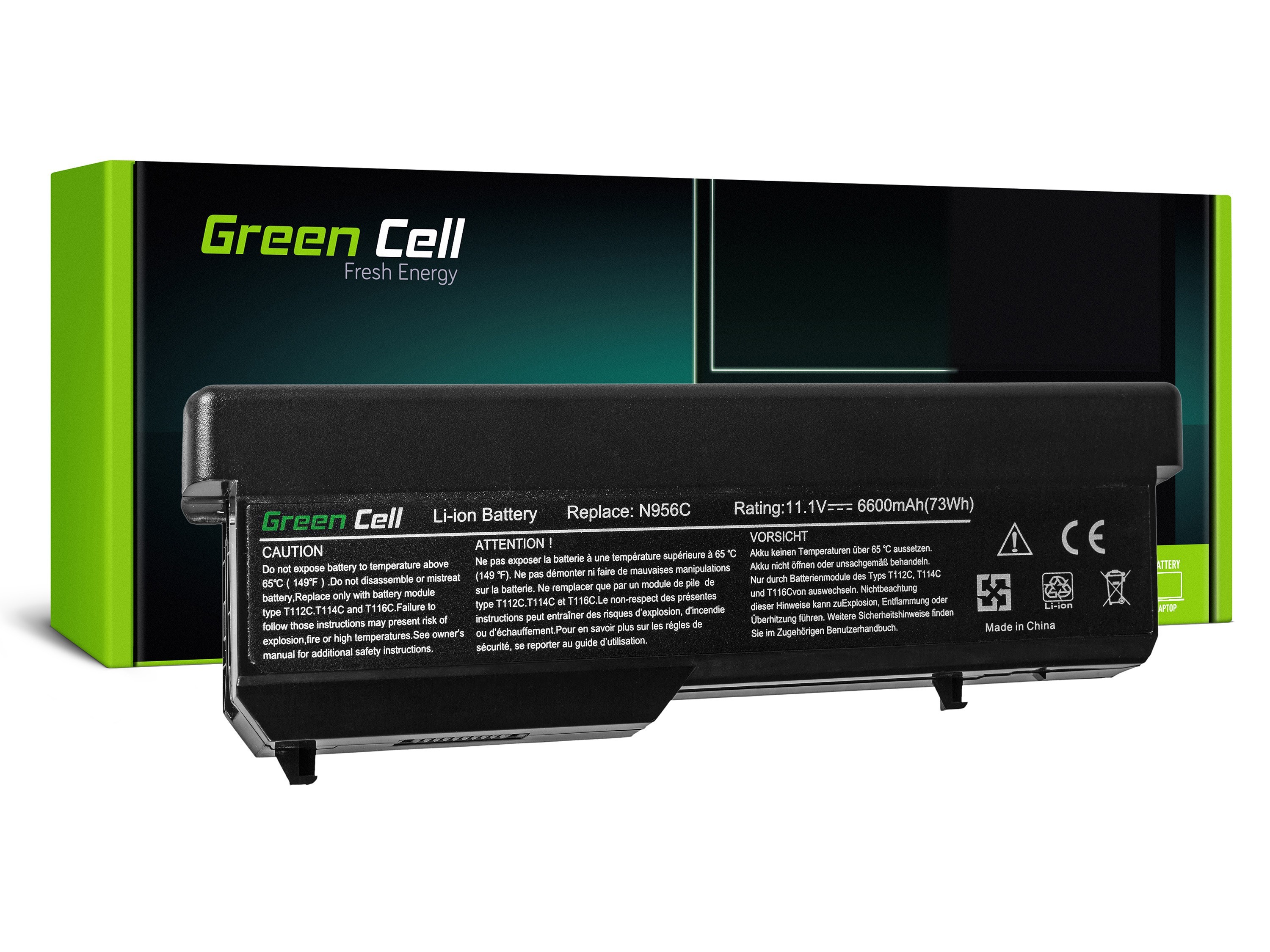 Green Cell Battery for Dell Vostro 1310 1320 1510 1511 1520 2510 / 11,1V 6600mAh