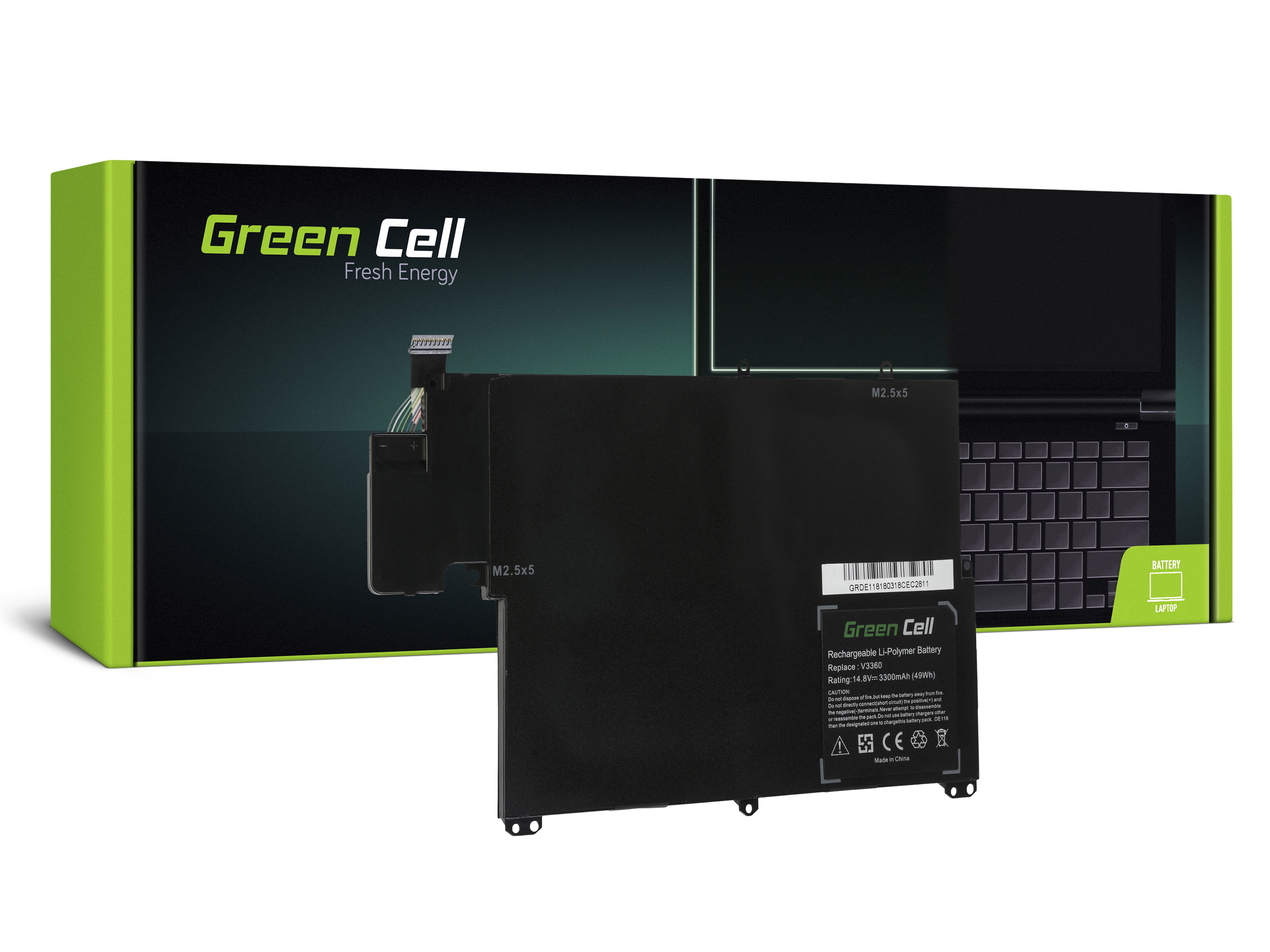 Green Cell Battery for Dell Vostro 3360 Inspiron 13z 5323 TKN25 / 14,4V 3300mAh