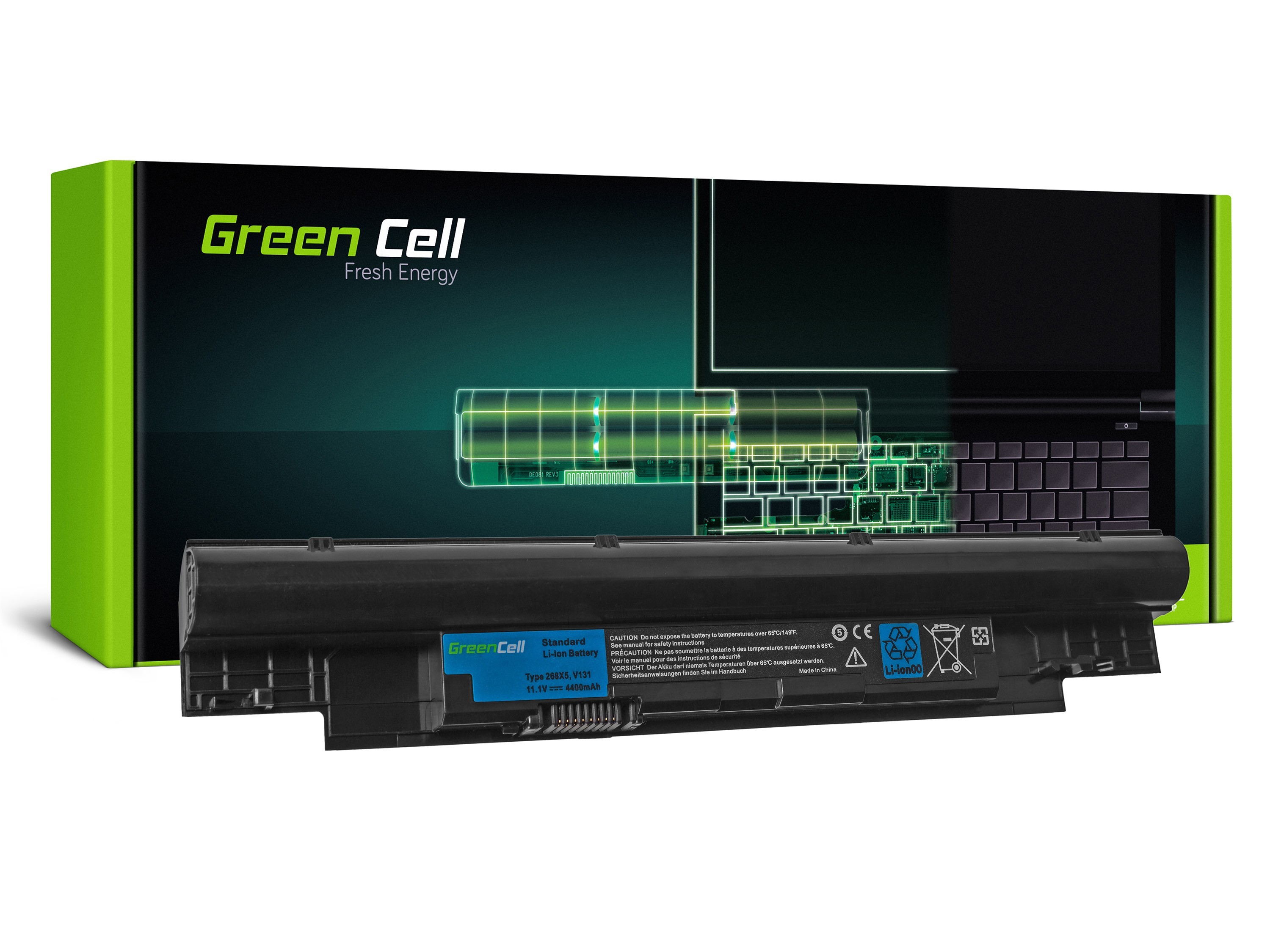 Green Cell Battery for Dell Vostro V131 V131R V131D / 11,1V 4400mAh