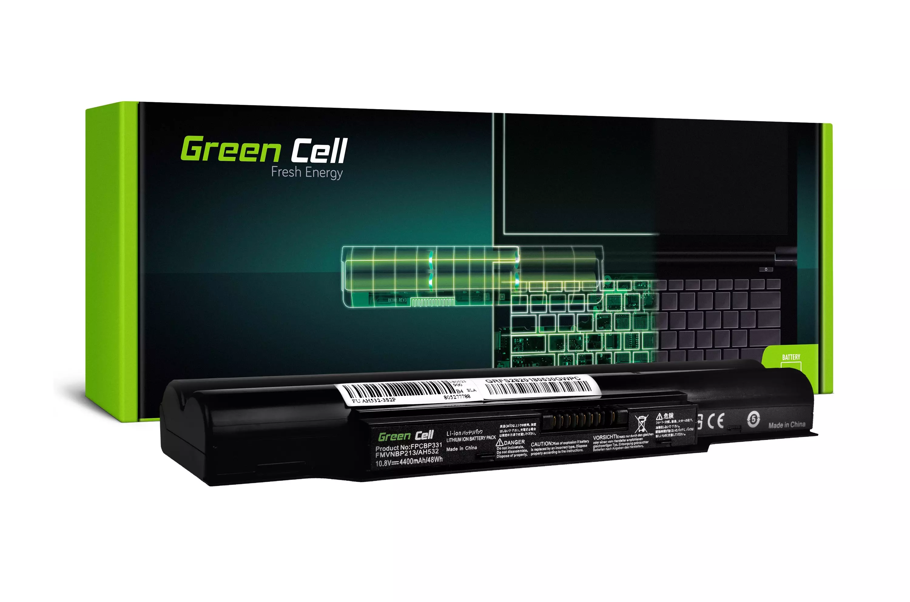 Baterie Green Cell FPCBP331 FMVNBP213 Fujitsu Lifebook A532 AH532