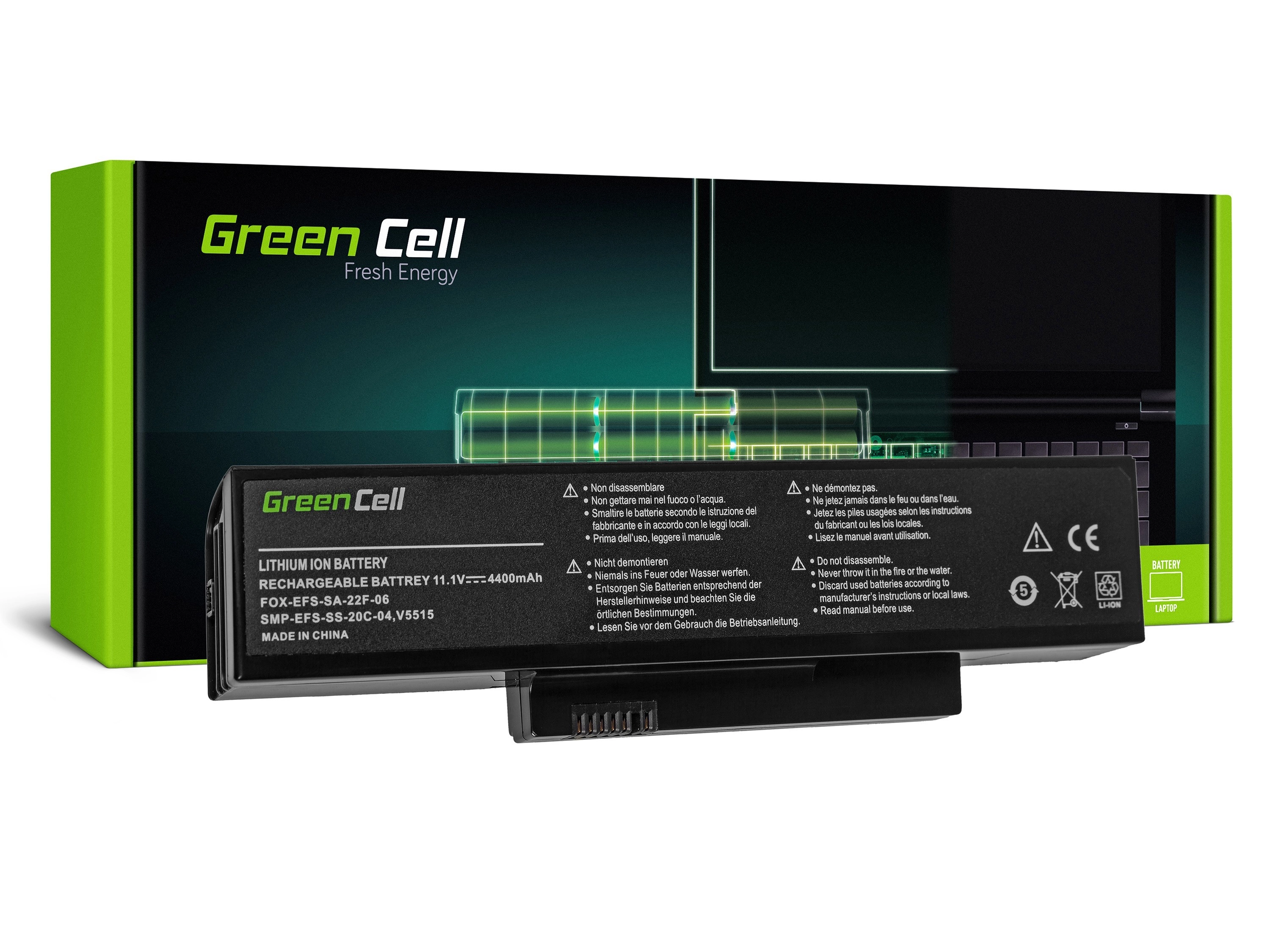 Green Cell Laptop akkumulátor Fujitsu Esprimo Mobile V5515 V5535 V5555 V6515 V6555