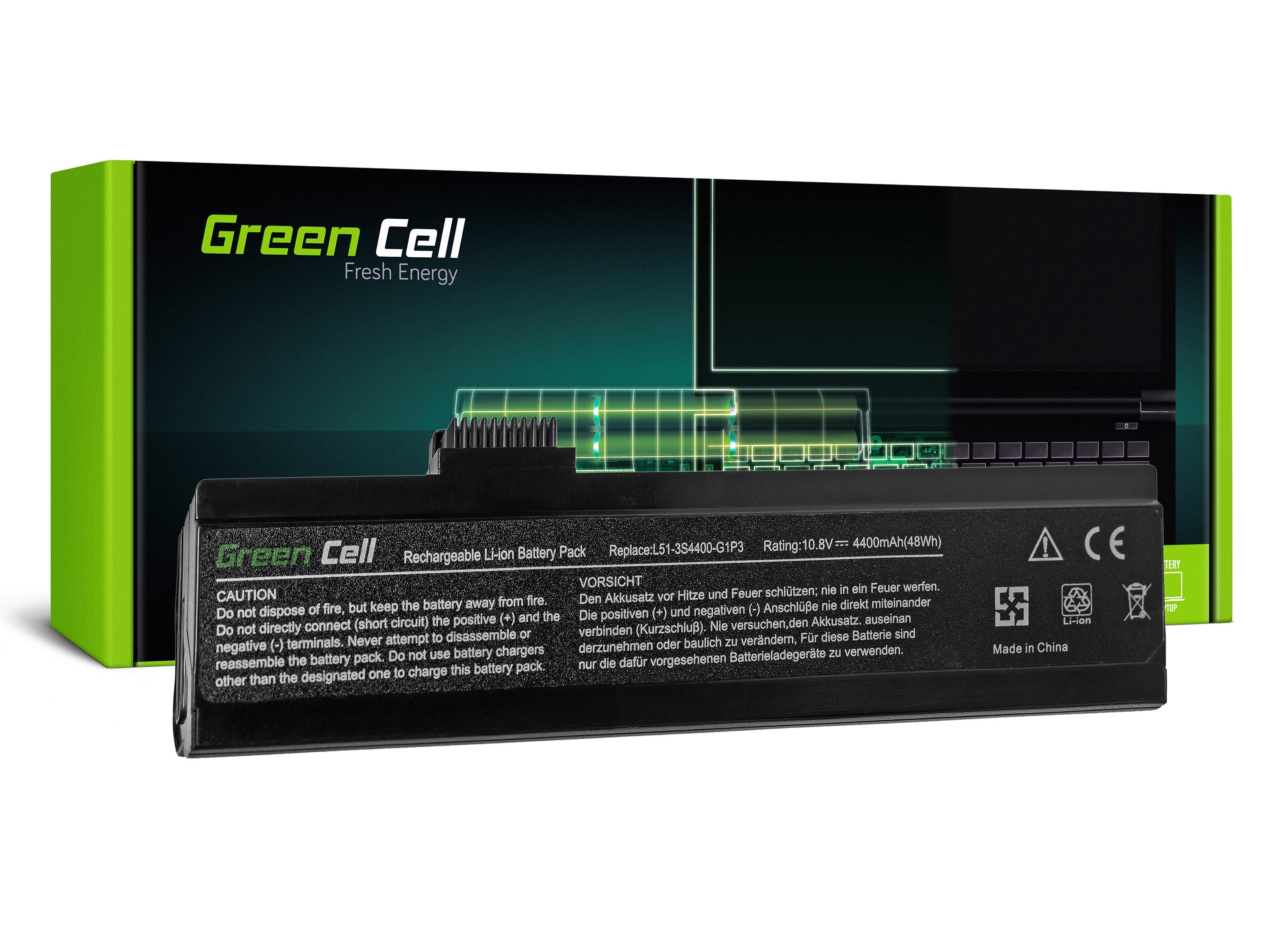 Green Cell Battery for Fujitsu-Siemens Maxdata Eco 4511 4511IW / 11,1V 4400mAh