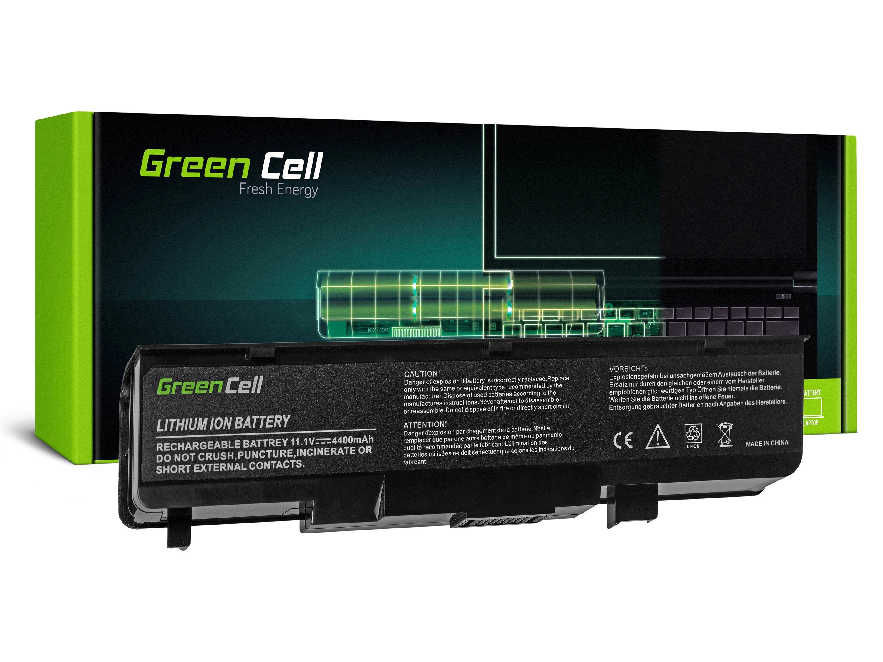 Green Cell Battery for Fujitsu-Siemens V2030 V2035 V2055 V3515 K50 / 11,1V 4400mAh