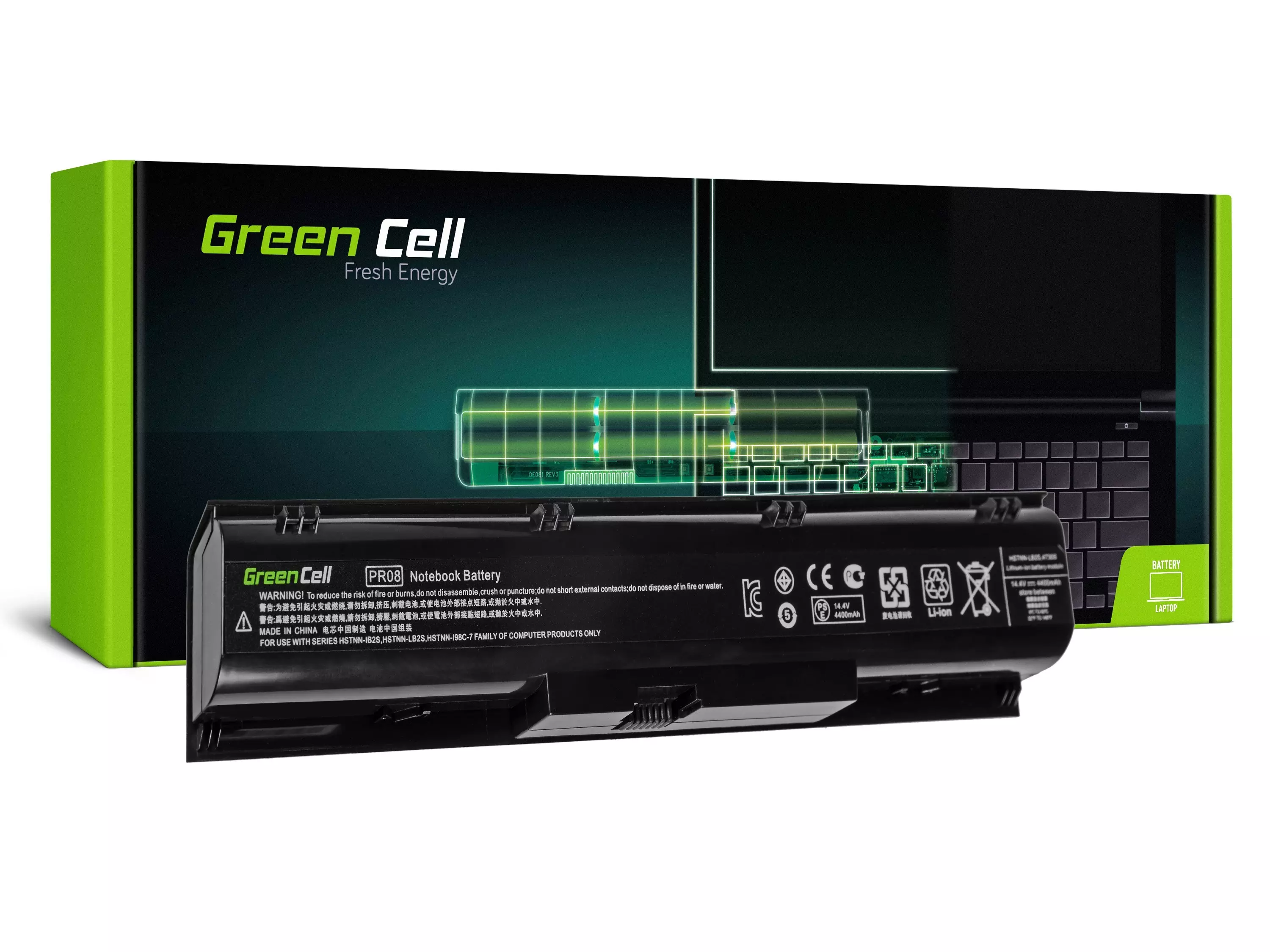 Green Cell Battery for HP ProBook 4730 4740 / 14,4V 4400mAh