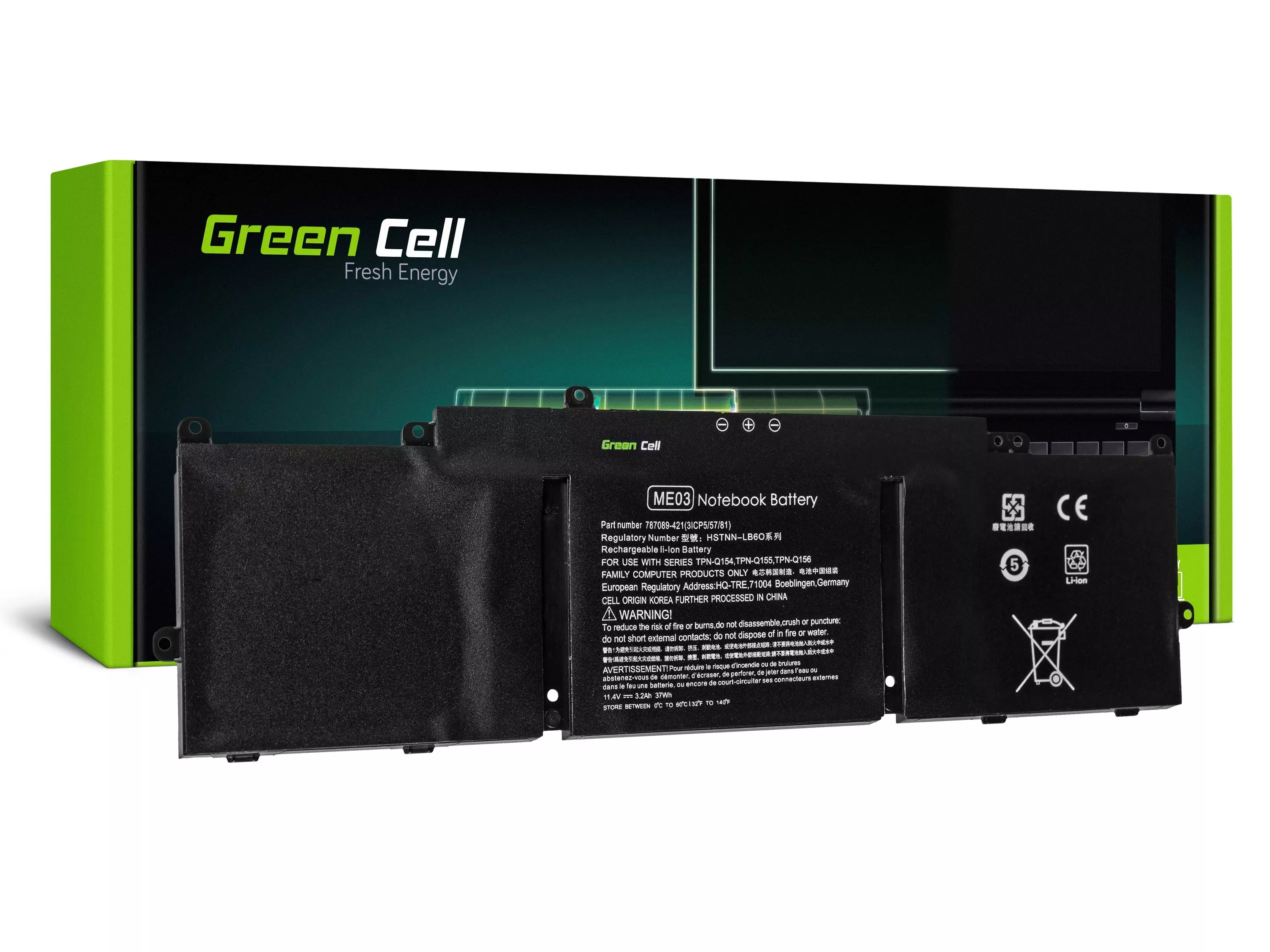 Green Cell Battery for HP Stream 11 Pro 11-D 13-C / 11,4V 2300mAh