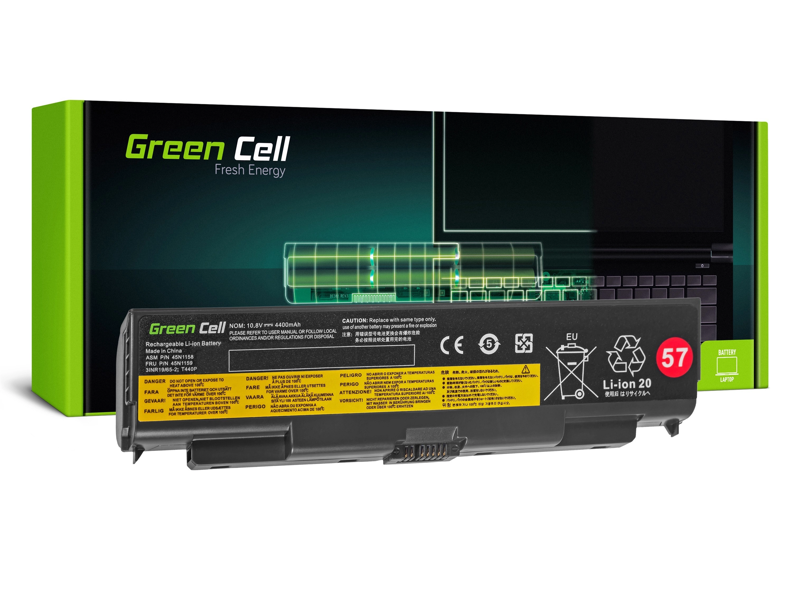 Green Cell Battery for Lenovo ThinkPad T440P T540P W540 W541 L440 L540 / 11,1V 4400mAh