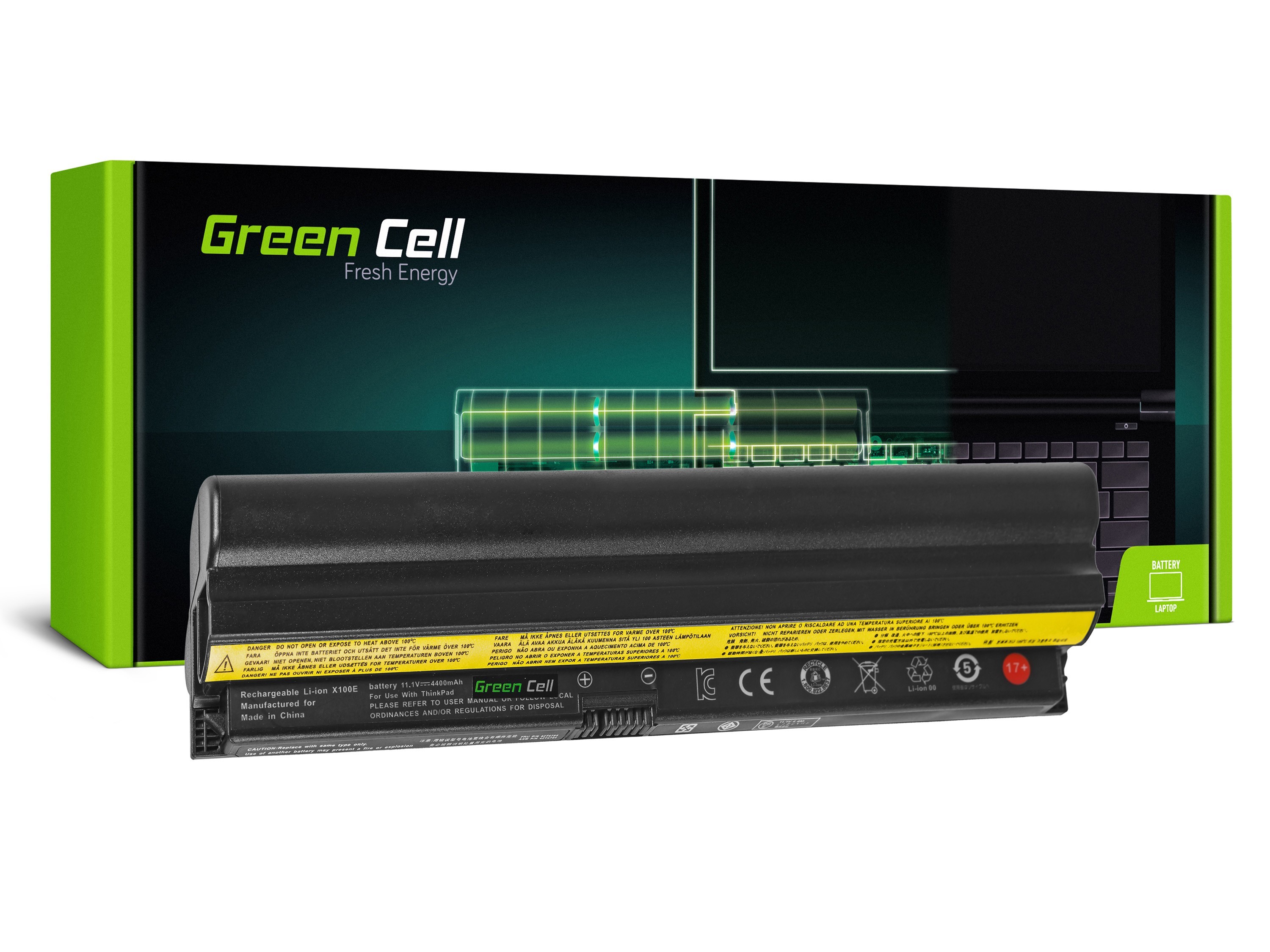 Green Cell Battery for Lenovo ThinkPad X100e X120 X120e, Edge E10 11 / 11,1V 4400mAh