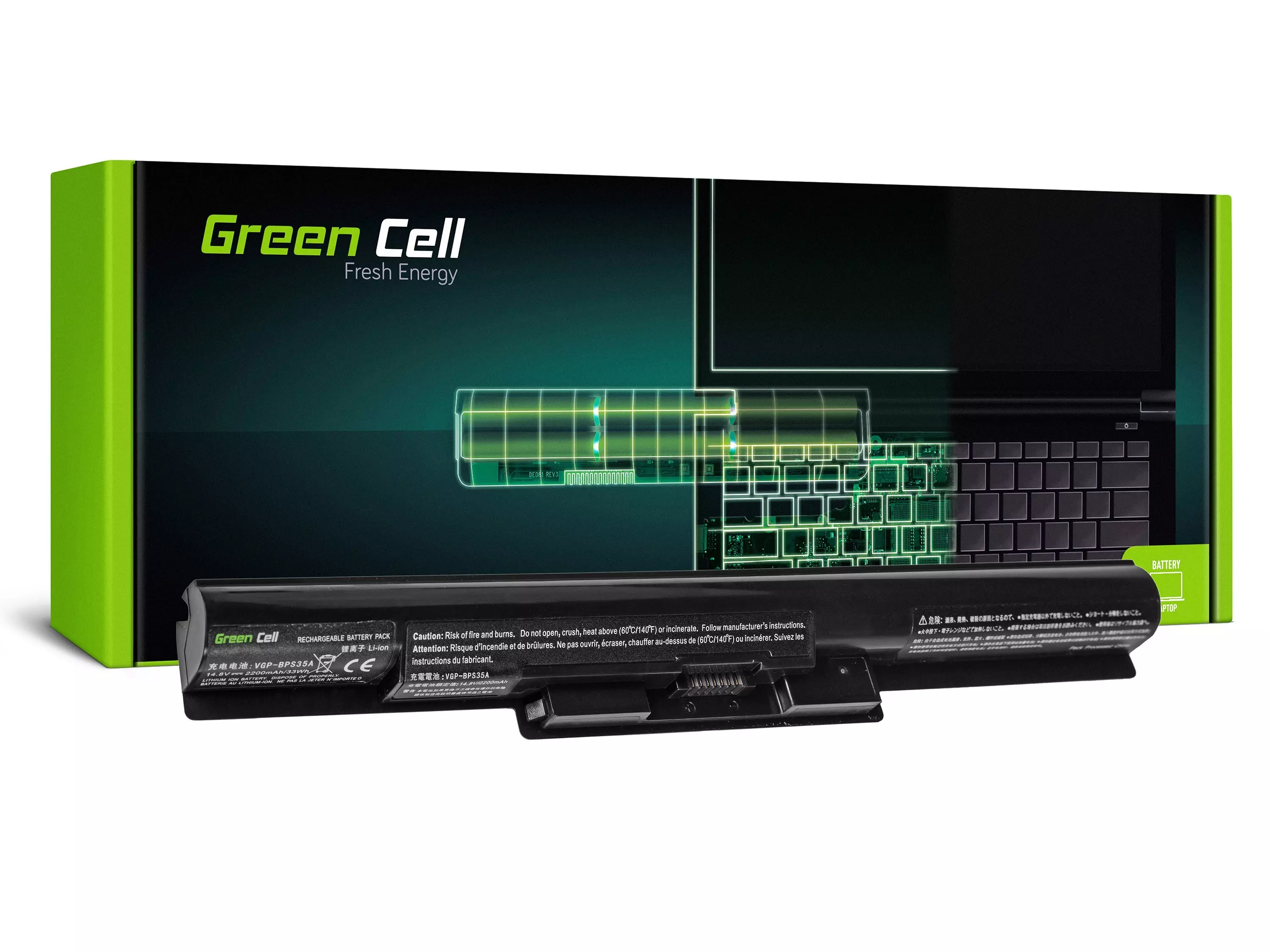 Green Cell Laptop akkumulátor Sony VAIO SVF14 SVF15 Fit 14E 15E
