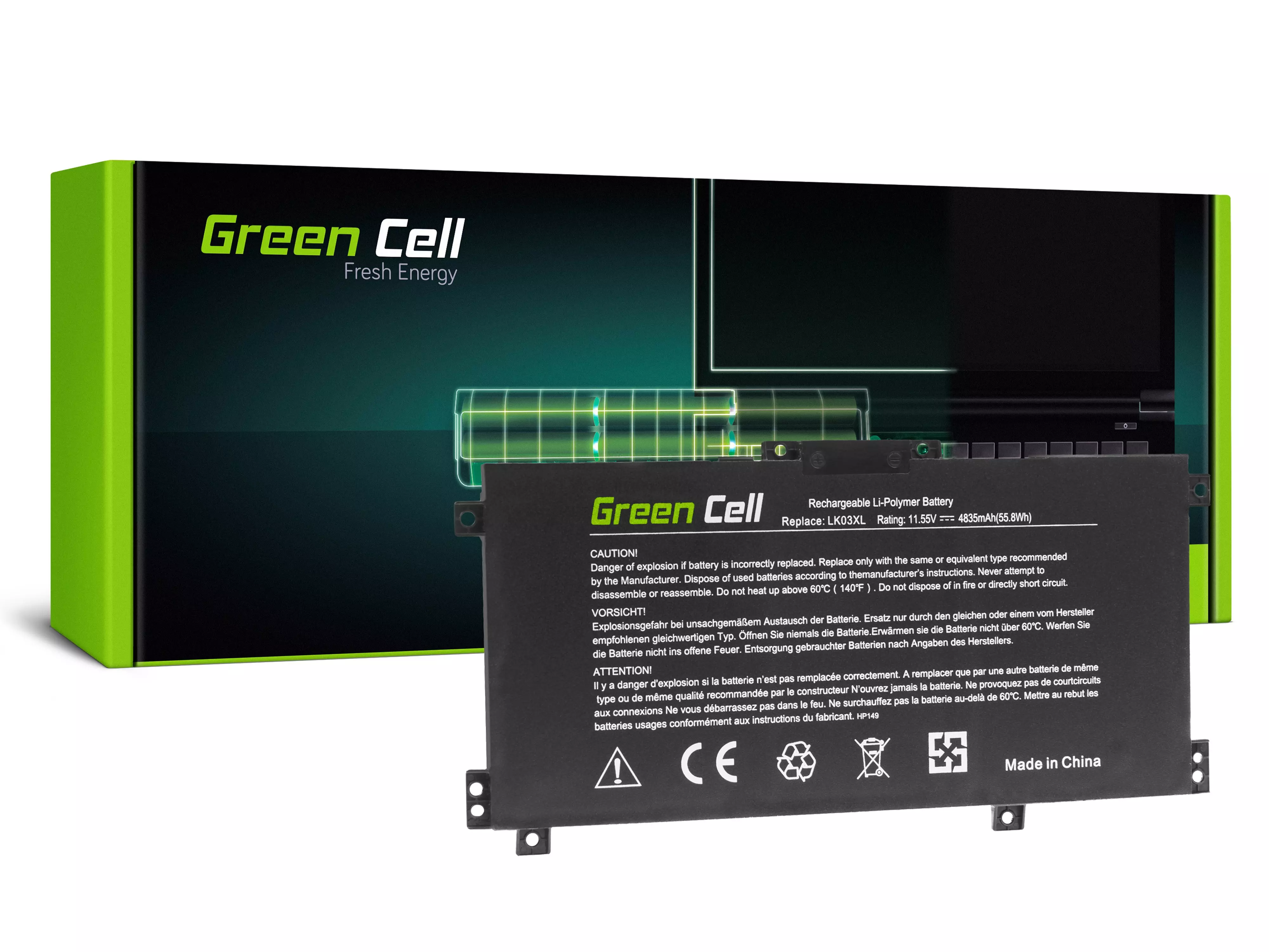 Green Cell Baterie pentru laptop LK03XL HP Envy x360 15-BP 15-BP000NW 15-BP001NW 15-BP002NW 15-BP100NW 15-BP101NW 15-CN 17-AE 17-BW