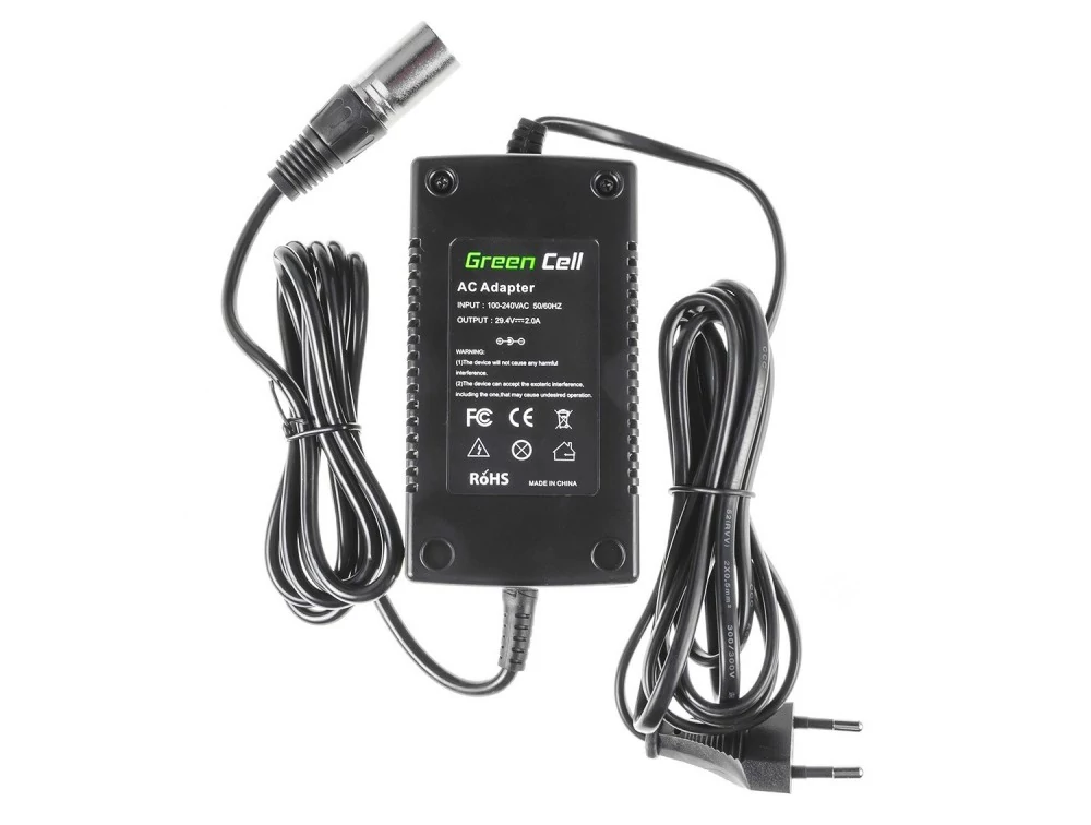 Green Cell Nabíjačky batérií pre elektrické bicykle 24V 2A