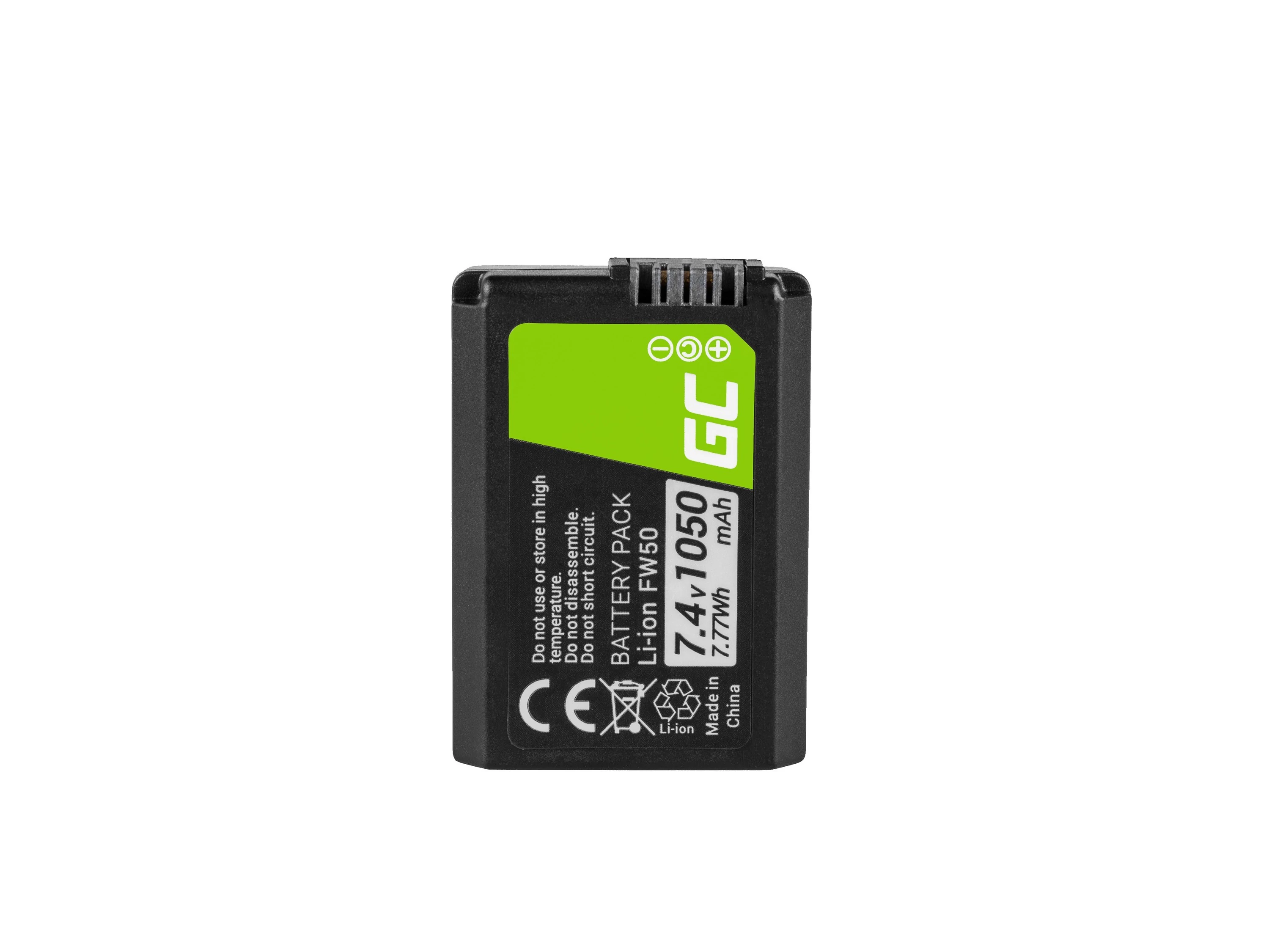 Green Cell Digitális Kamera akkumulátor Sony Alpha A7 A7R, A7R II, A7S, A7S II, A5000, A5100, A6000 7.4V 1050mAh, A7 II