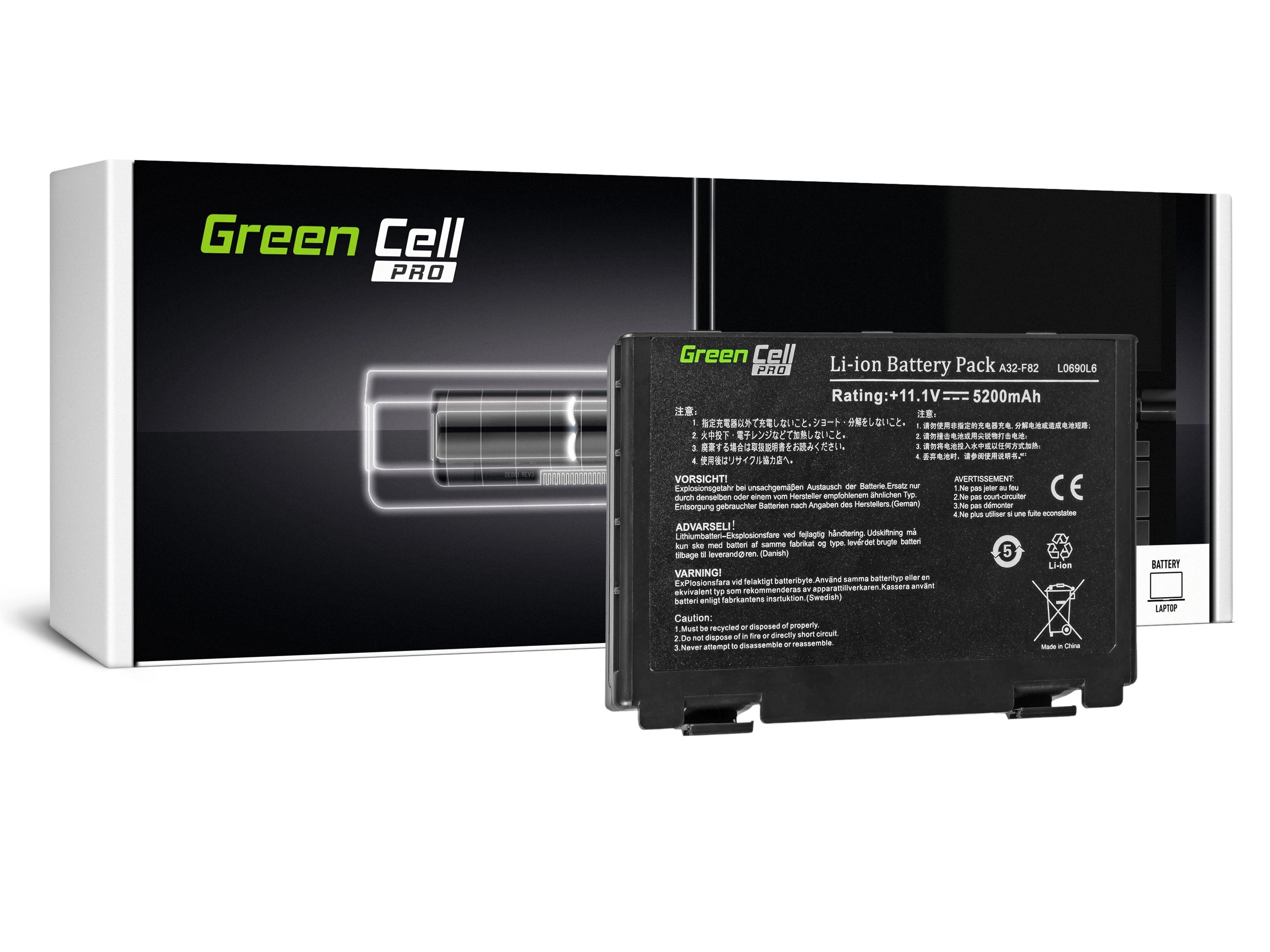 Green Cell PRO Laptop akkumulátor Asus K40 K50 K50AB K50C K51 K51AC K60 K70 X70 X5DC