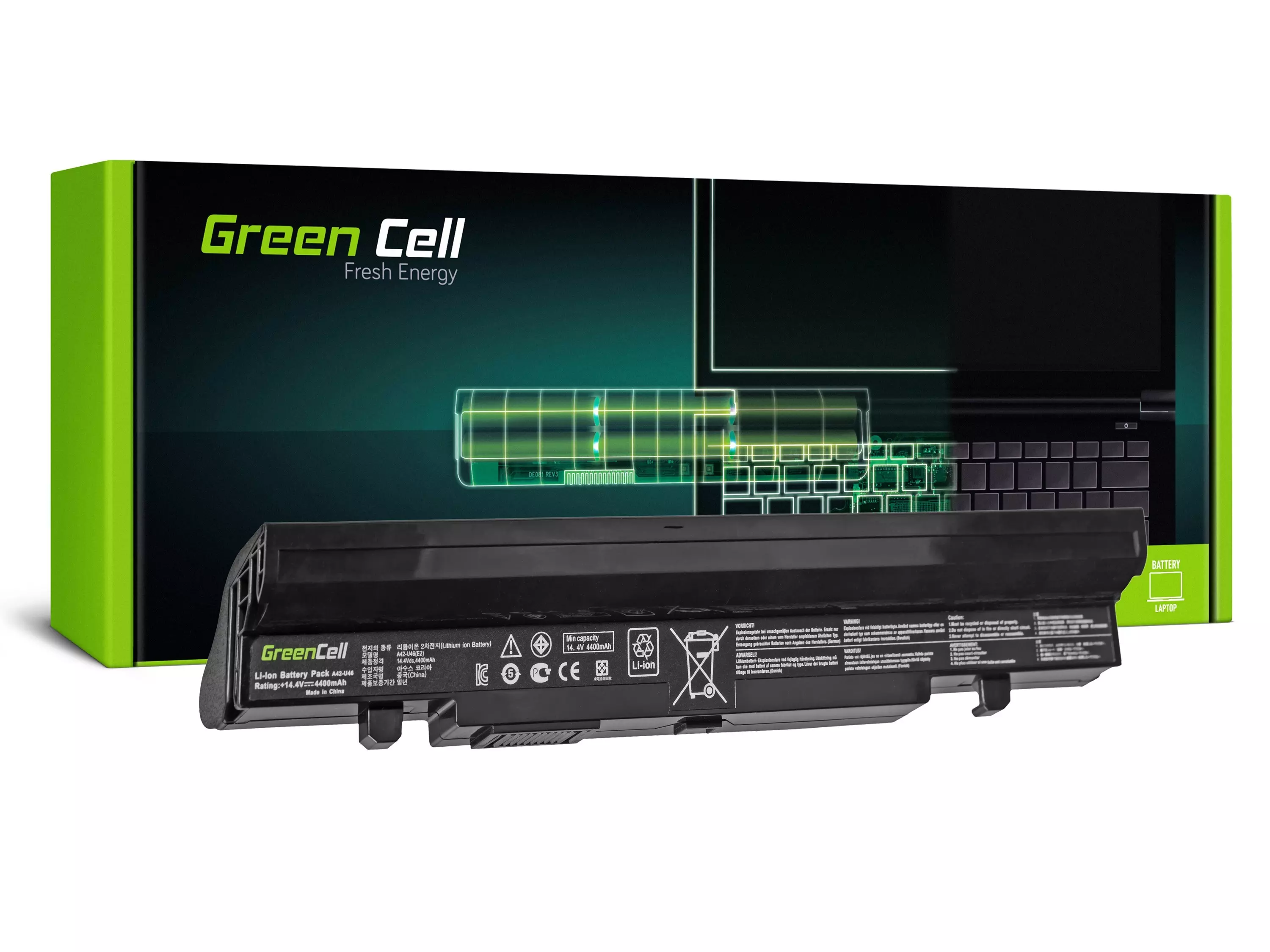 Green Cell PRO Battery for Asus U46 U47 U56 / 14,4V 4400mAh