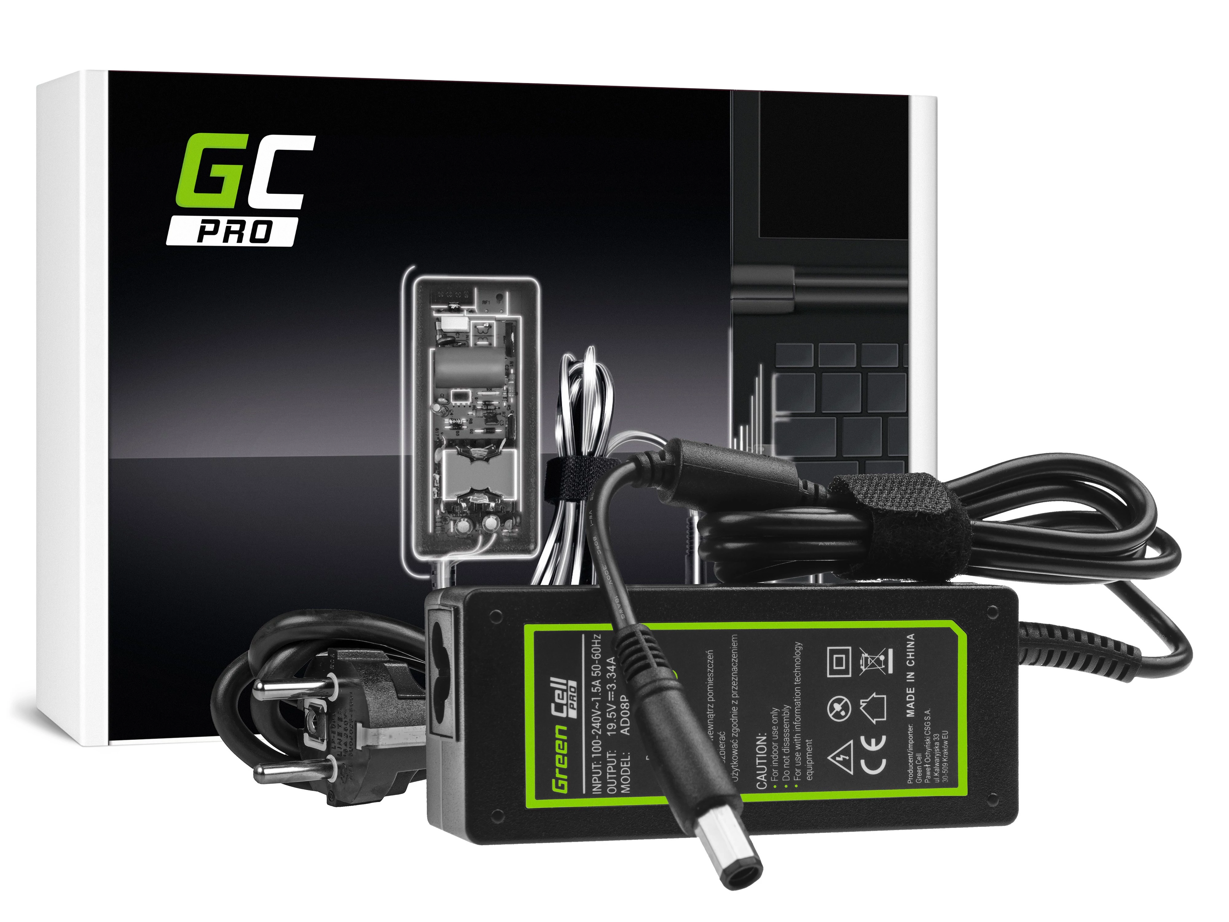 Green Cell PRO Töltő Dell Inspiron 1546 1545 1557 XPS M1330 M1530 19.5V 3.34A 65W nyolcszögű