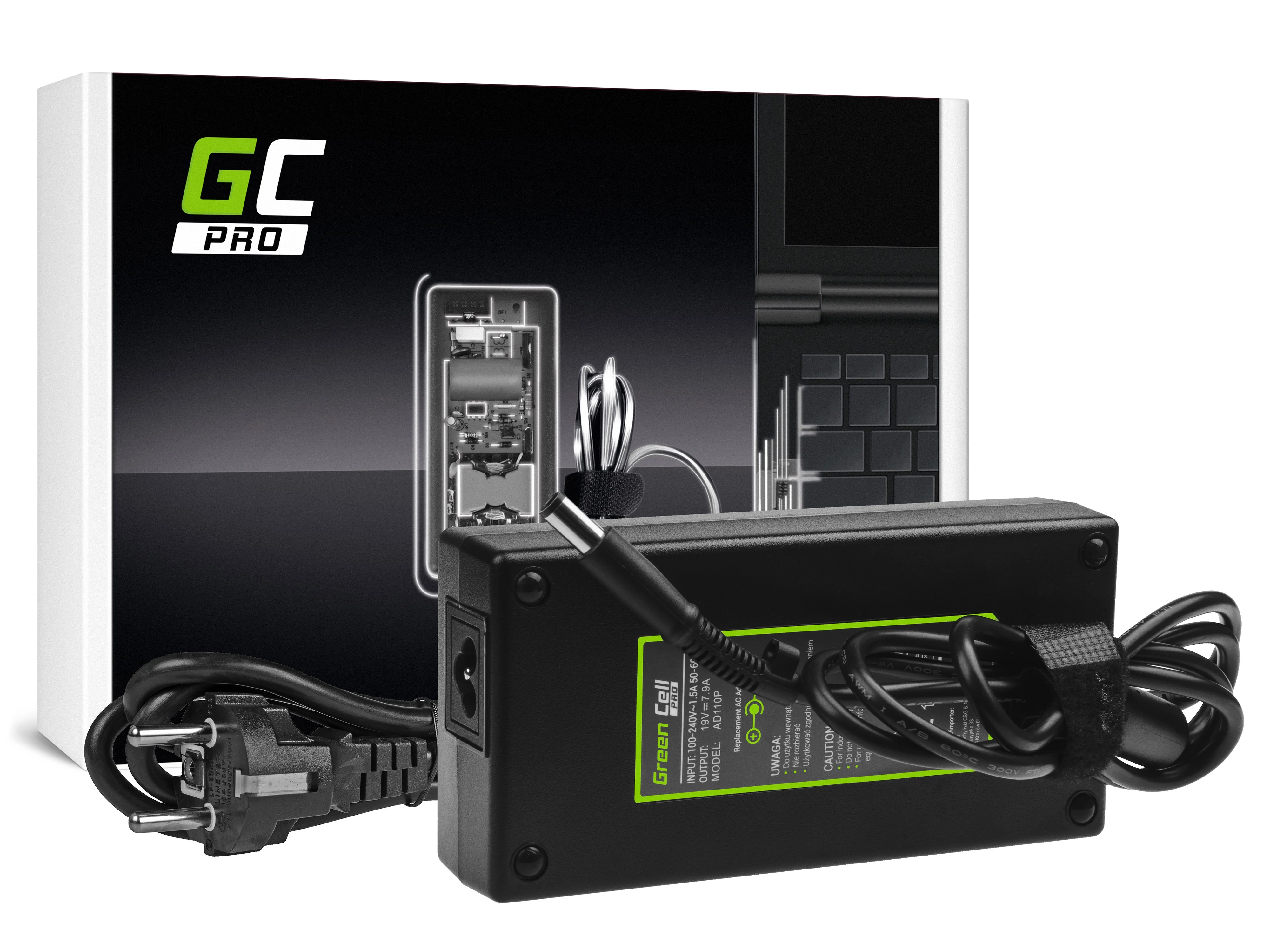 Green Cell PRO Töltő HP EliteBook 8530p 8530w 8540p 8540w 8560p 8560w 8570w 8730w ZBook 15 G1 G2 19V 7.9A 150W