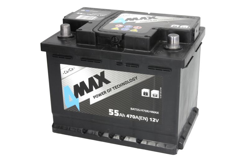 4MAX BAT55/470R/4MAX 55Ah 470A R+ Car battery