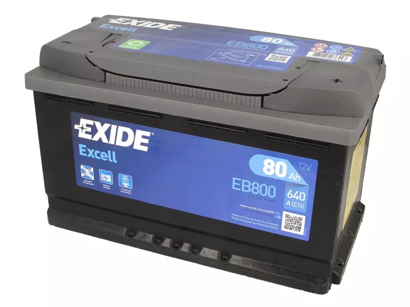 EXIDE EB800 80Ah 640A Jobb+ Car battery