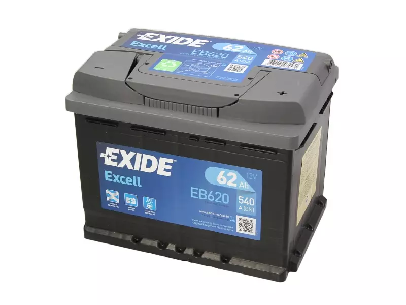 EXIDE EB620 62Ah 540A Jobb+ Baterie auto