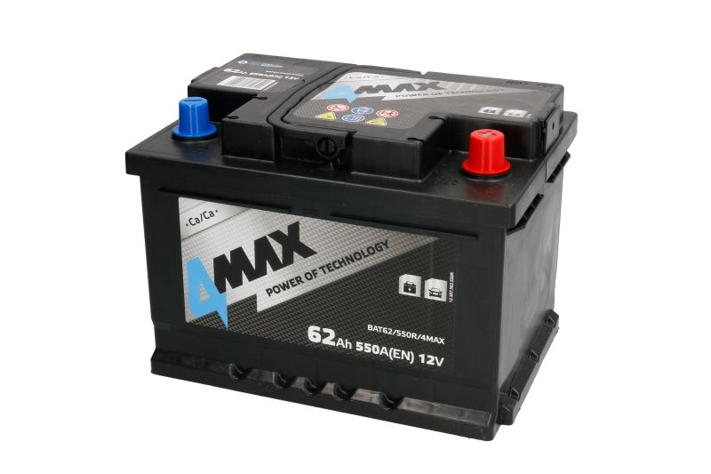 4MAX BAT62/550R/4MAX 62Ah 550A R+ Car battery