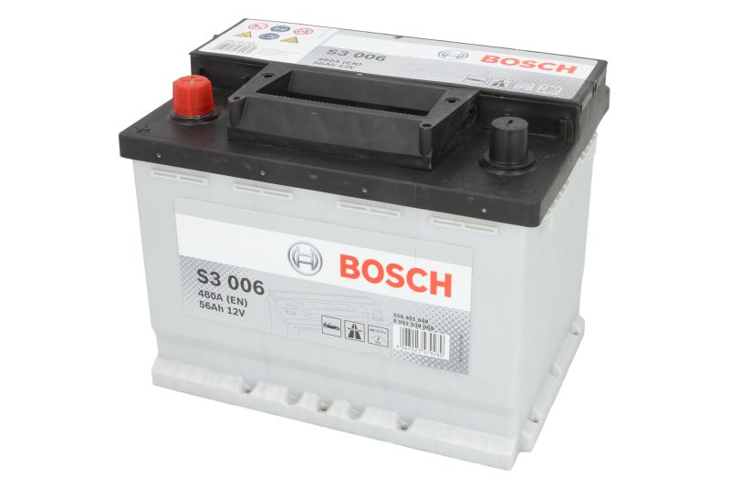 BOSCH 0 092 S30 060 56Ah 480A Bal + Autó Akkumulátor