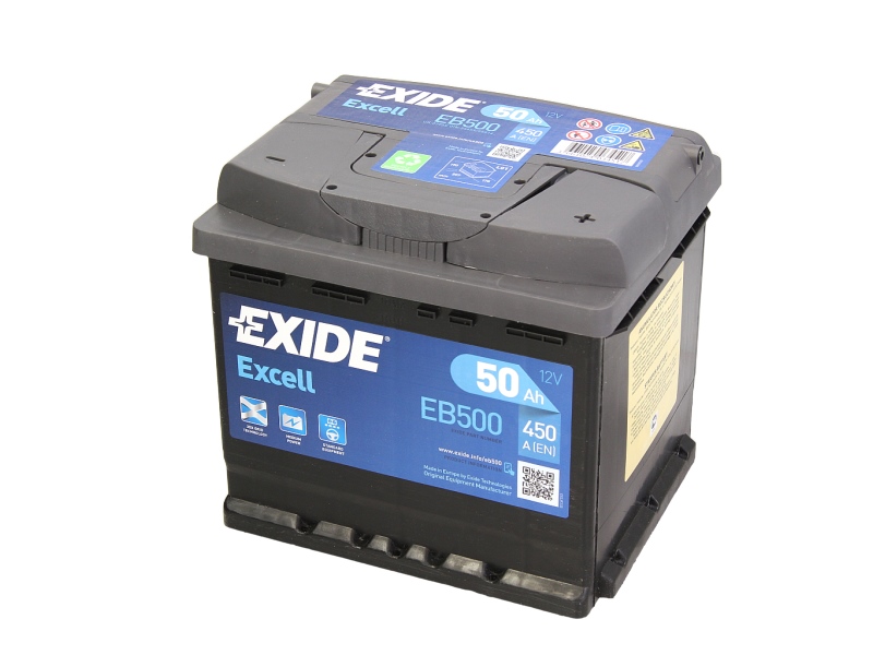 EXIDE EB500 50Ah 450A R+ Car battery