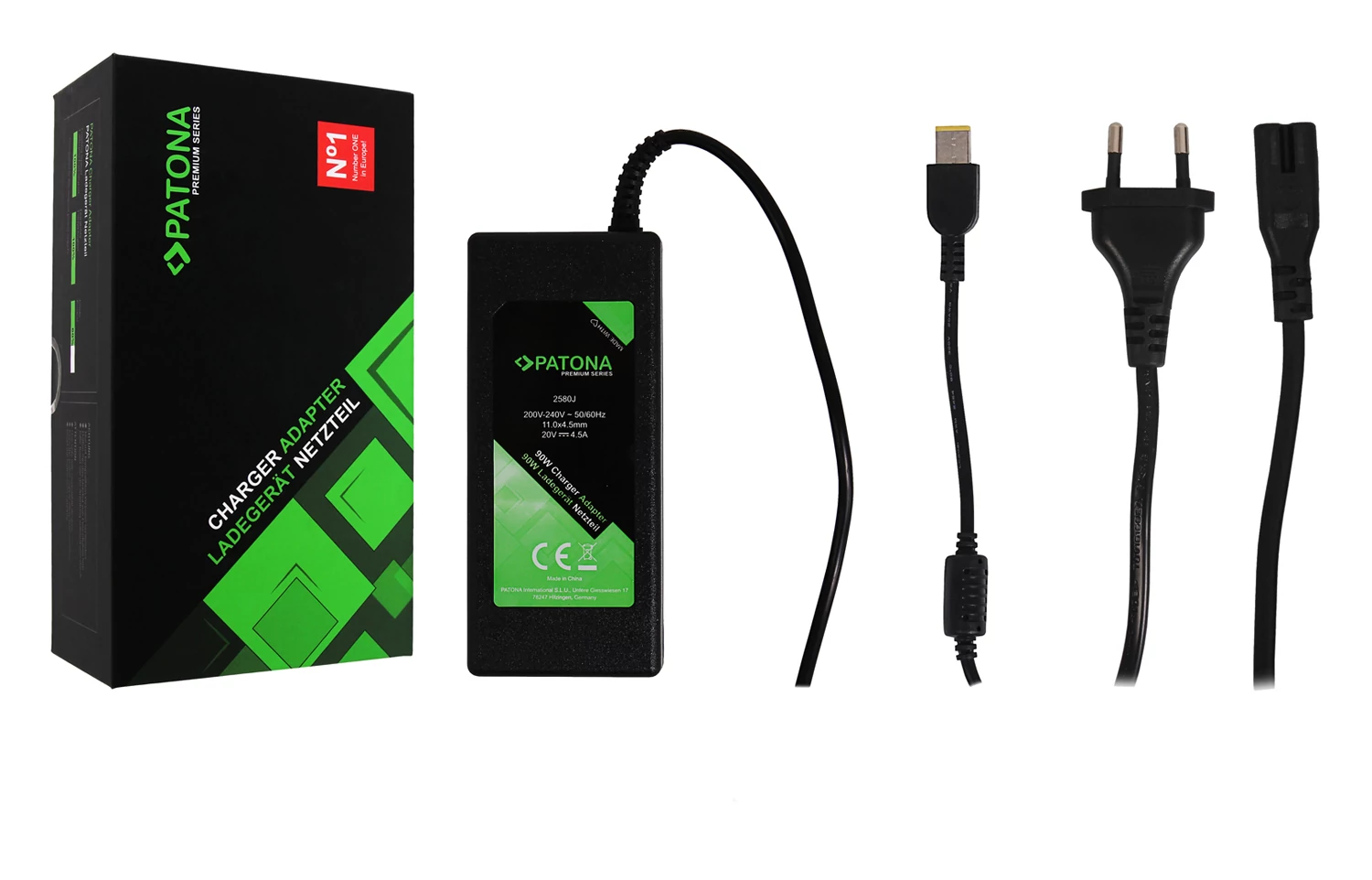 PATONA Prémiová nabíjačka 20V 4,5A 90W Štvorcový hrot f. Lenovo ThinkPad T470P T460P T440P X1 Carbon