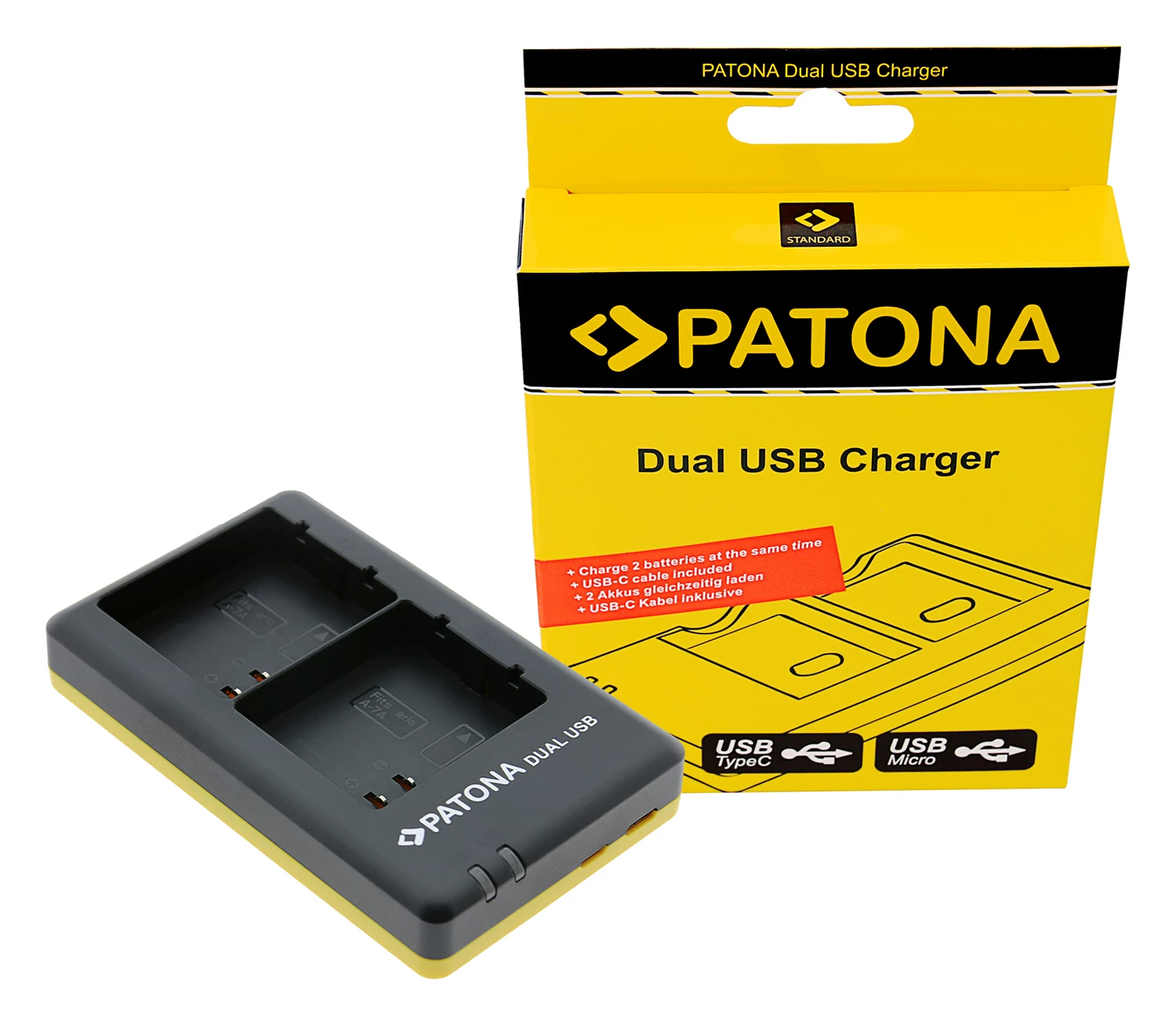 PATONA Dual USB töltő f. Arlo A-7A A-14 Pro 3 Pro 4 FB-1001 2GB VML2030 Ultra 2 incl. USB-C kábel