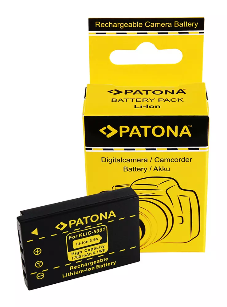 Baterie Kodak EasyShare Z730 DX7630 DX7590 Klic-5001 1700 mAh / 6.1 Wh / 3.6V Li-Ion / baterie reîncărcabilă - Patona
